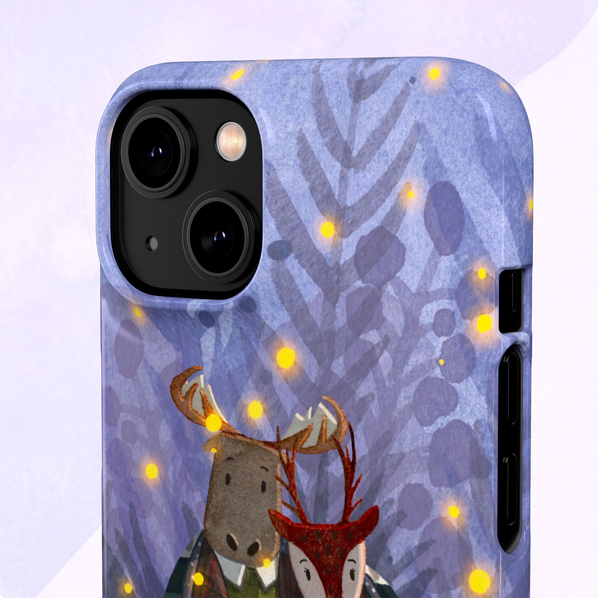 Whimsical Animal Lovers Snap Cases - Cozy Phone Protection, Gift for Nature Lovers, Holiday Decor, Cute Character Design, Animal Couple