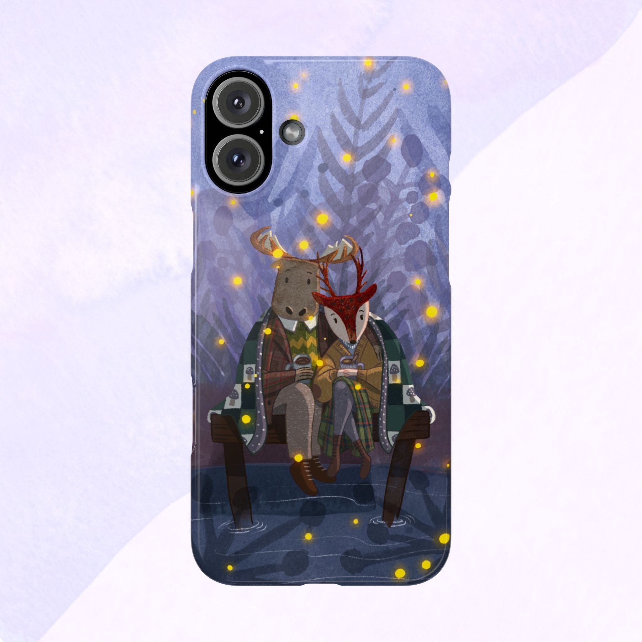 Whimsical Animal Love Slim Phone Cases, Cute Holiday Gifts, Cozy Home Decor, Nature Lover Accessories, Couples Gifts