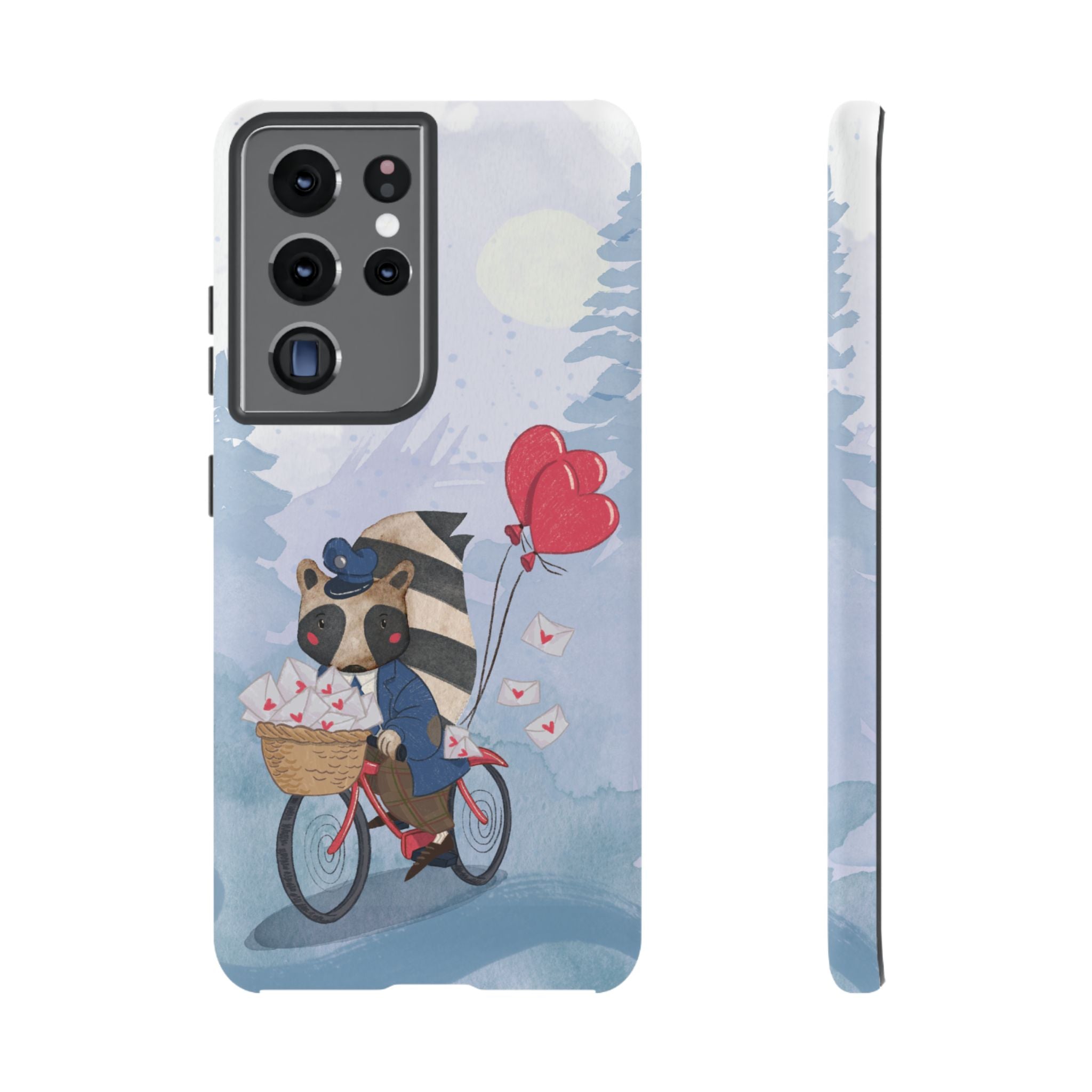 Cute Raccoon Phone Case, Tough Case for Animal Lovers, Valentine's Day Gift, Whimsical Phone Accessory, Gifts for Kids