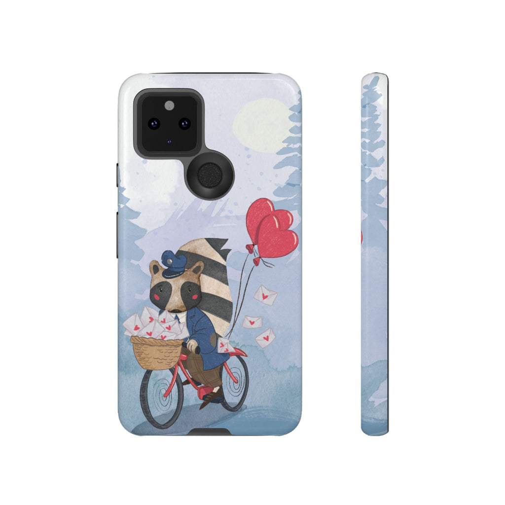 Cute Raccoon Phone Case, Tough Case for Animal Lovers, Valentine's Day Gift, Whimsical Phone Accessory, Gifts for Kids
