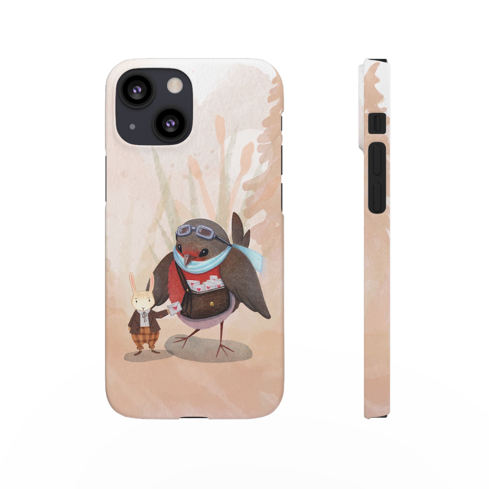 Whimsical Animal Snap Cases, Cute Phone Case, Handmade Bird and Bunny Design, Gift for Animal Lovers, Unique Smartphone Cover