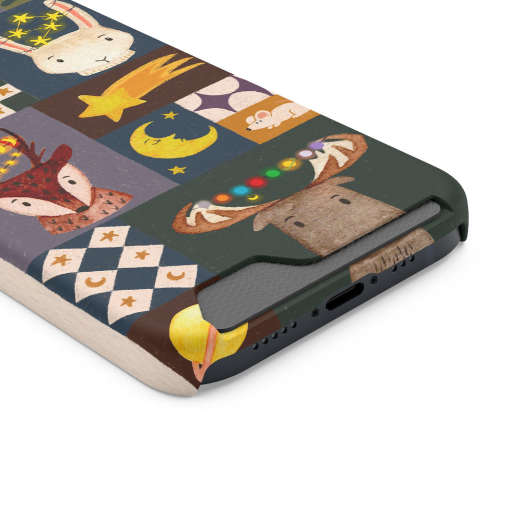 Magical Animal Phone Case with Card Holder - Cute Gift for Animal Lovers, Interesting Phone Accessory, Unique Holiday Gift, Nature-Inspired