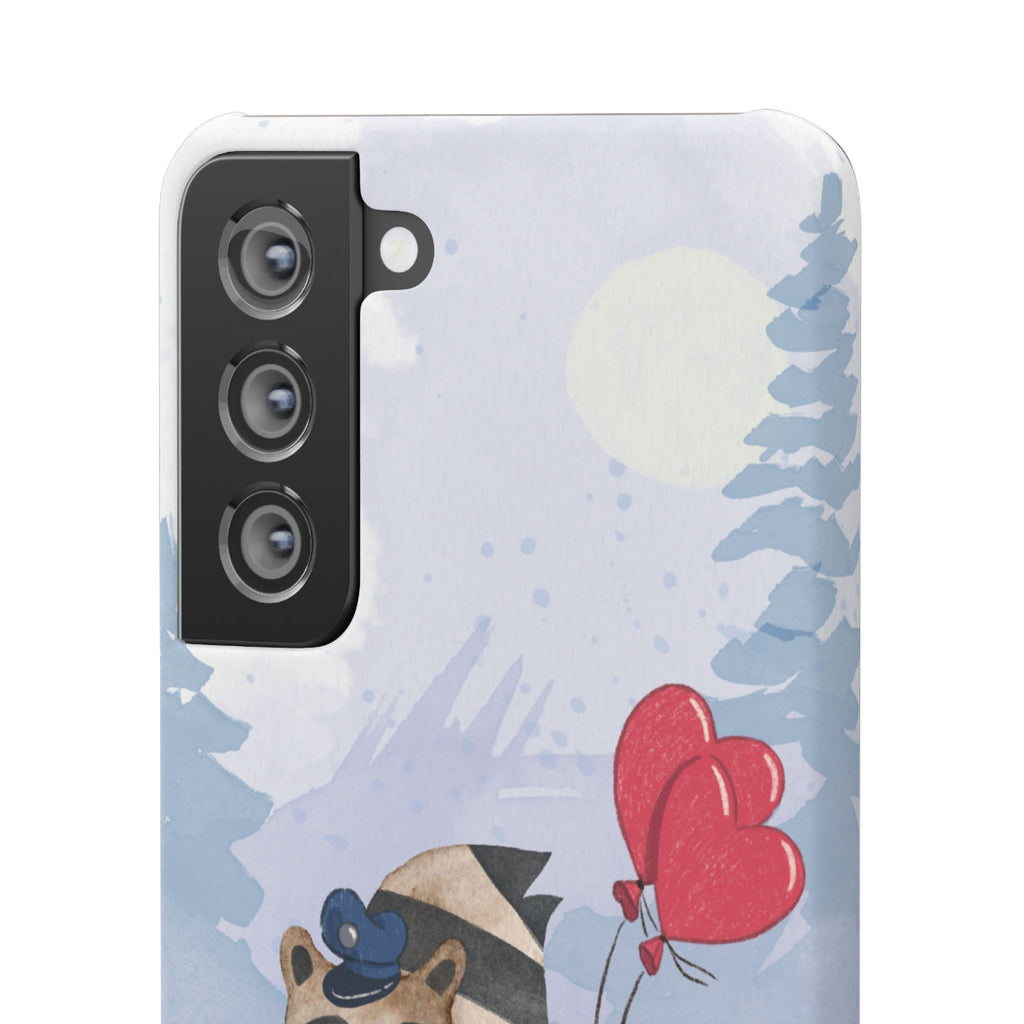 Whimsical Animal Snap Case with Love Balloons, Cute Phone Case, Valentine's Day Gift, Animal Lover Accessory, Creative Phone Cover