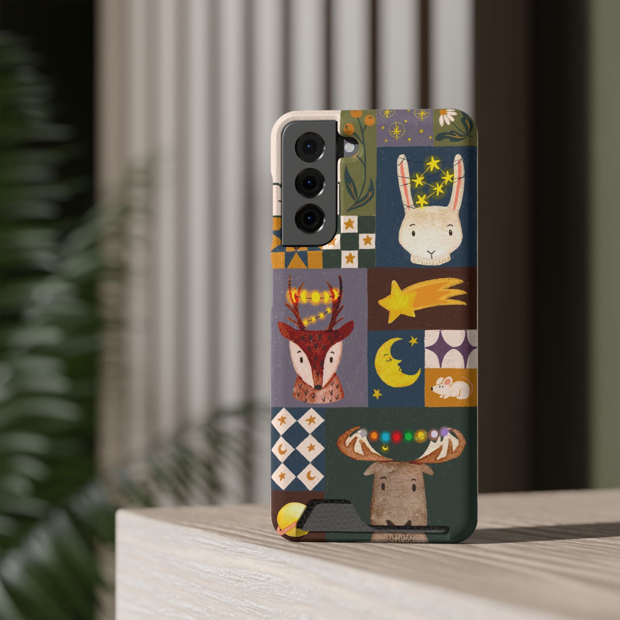 Magical Animal Phone Case with Card Holder - Cute Gift for Animal Lovers, Interesting Phone Accessory, Unique Holiday Gift, Nature-Inspired