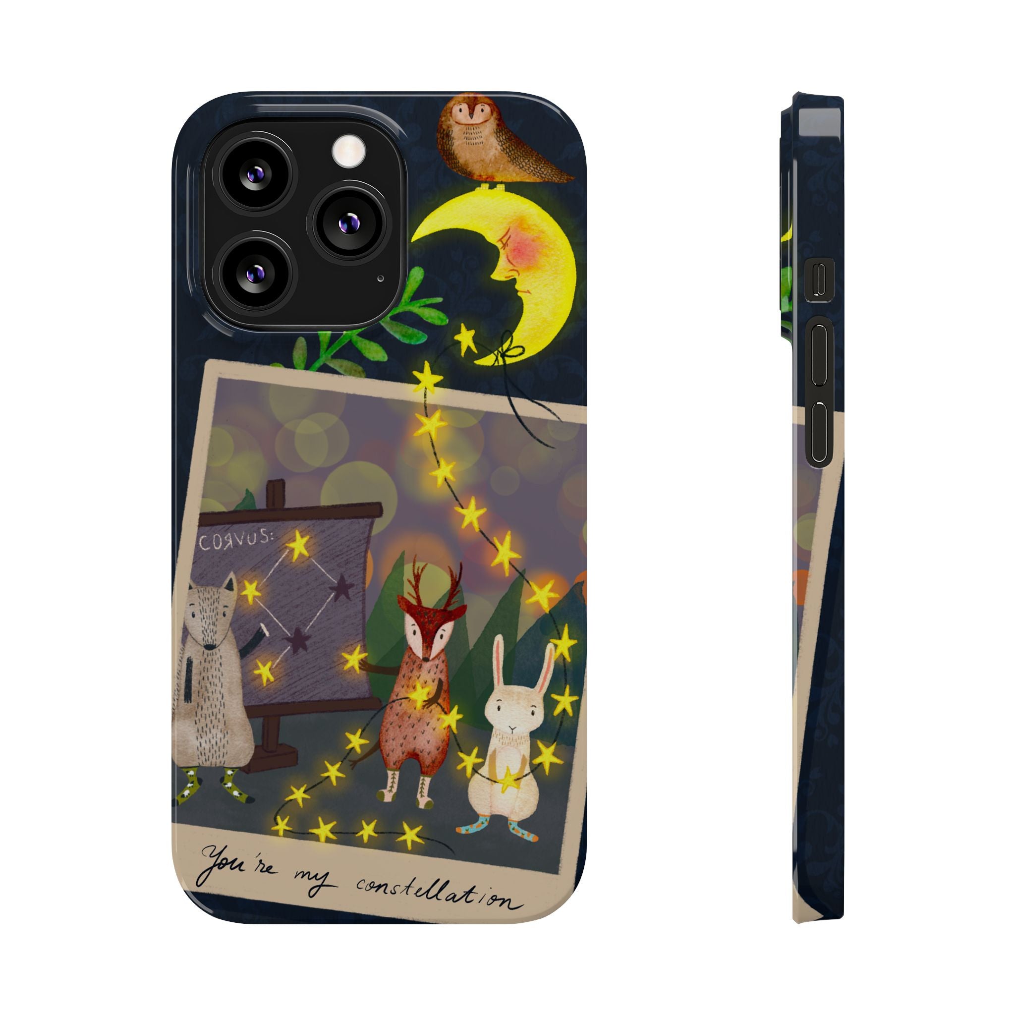 Constellation Friends iPhone Case, Starlit Woodland Photo Cover, Cute Gift for Birthday, Kawaii Design, iPhone 7 8 X XR XS 11 12 13 14 15 16
