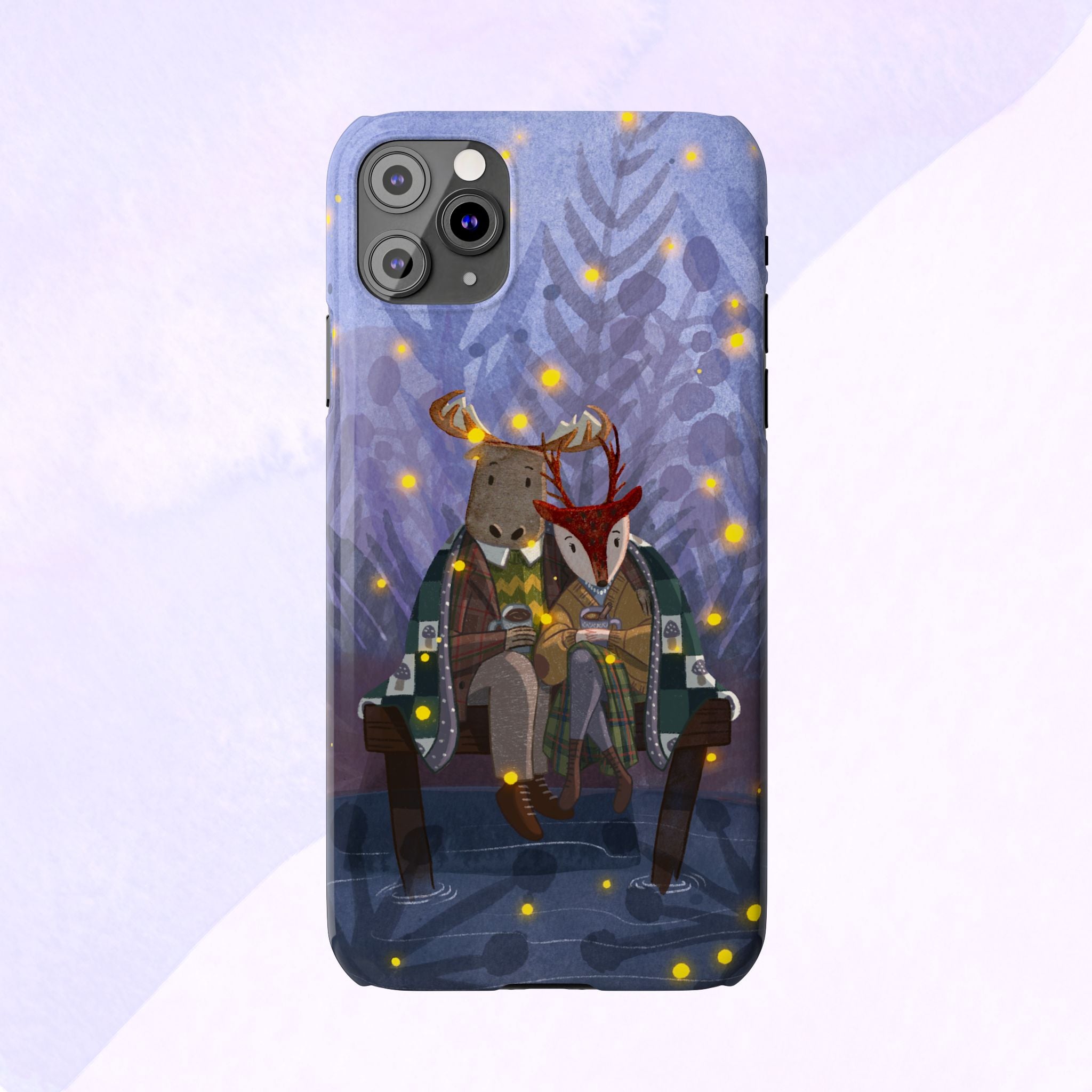 Whimsical Animal Love Slim Phone Cases, Cute Holiday Gifts, Cozy Home Decor, Nature Lover Accessories, Couples Gifts