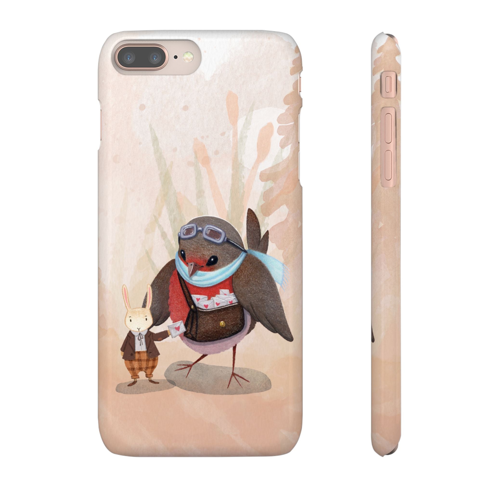 Whimsical Animal Snap Cases, Cute Phone Case, Handmade Bird and Bunny Design, Gift for Animal Lovers, Unique Smartphone Cover
