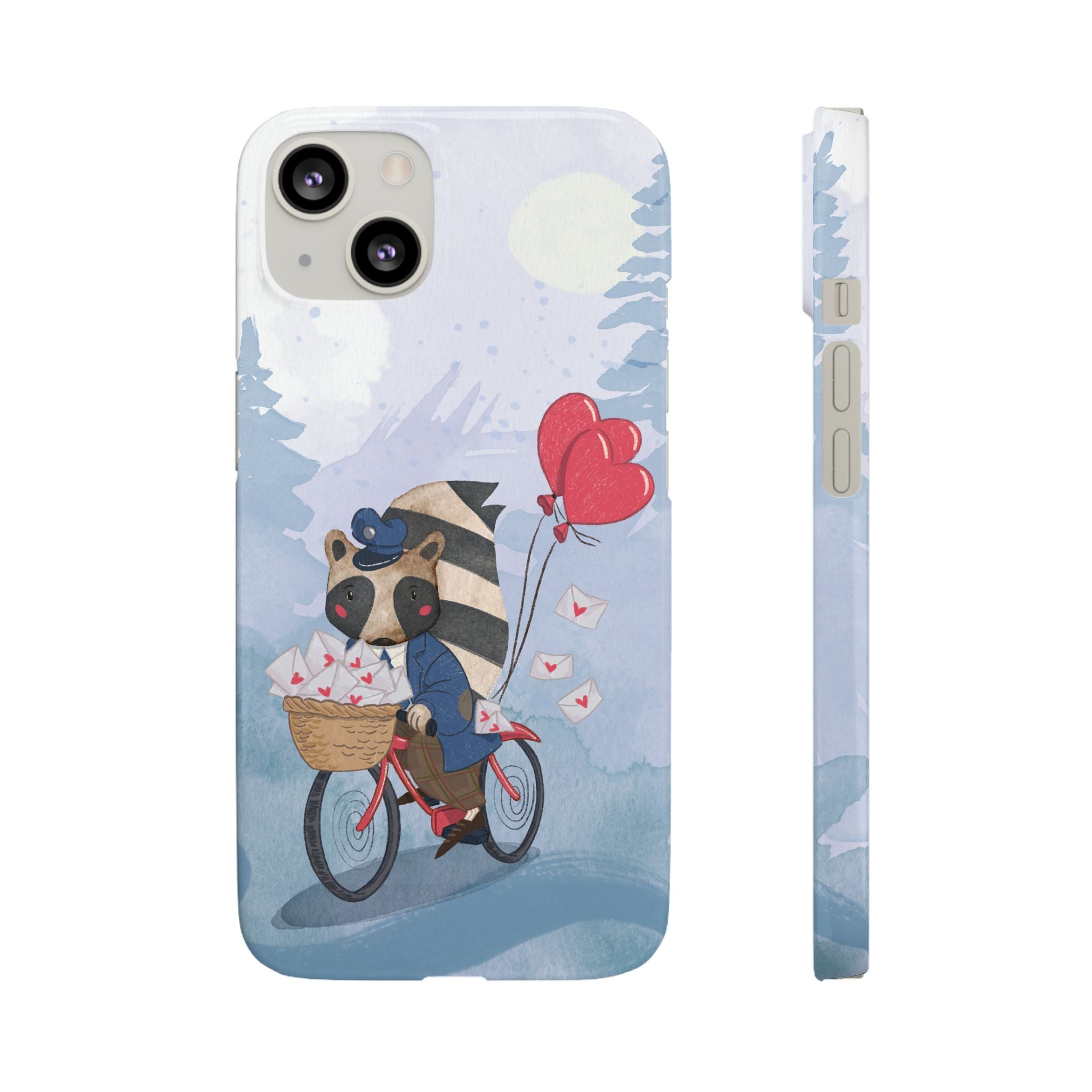 Whimsical Animal Snap Case with Love Balloons, Cute Phone Case, Valentine's Day Gift, Animal Lover Accessory, Creative Phone Cover