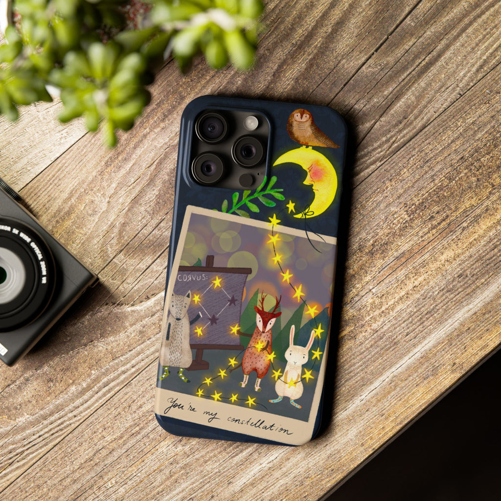 Constellation Friends iPhone Case, Starlit Woodland Photo Cover, Cute Gift for Birthday, Kawaii Design, iPhone 7 8 X XR XS 11 12 13 14 15 16