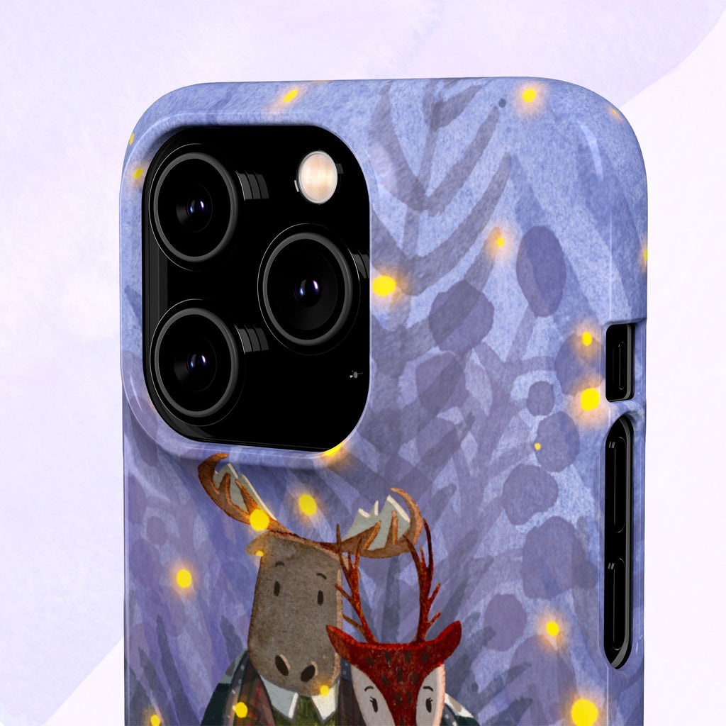 Whimsical Animal Lovers Snap Cases - Cozy Phone Protection, Gift for Nature Lovers, Holiday Decor, Cute Character Design, Animal Couple