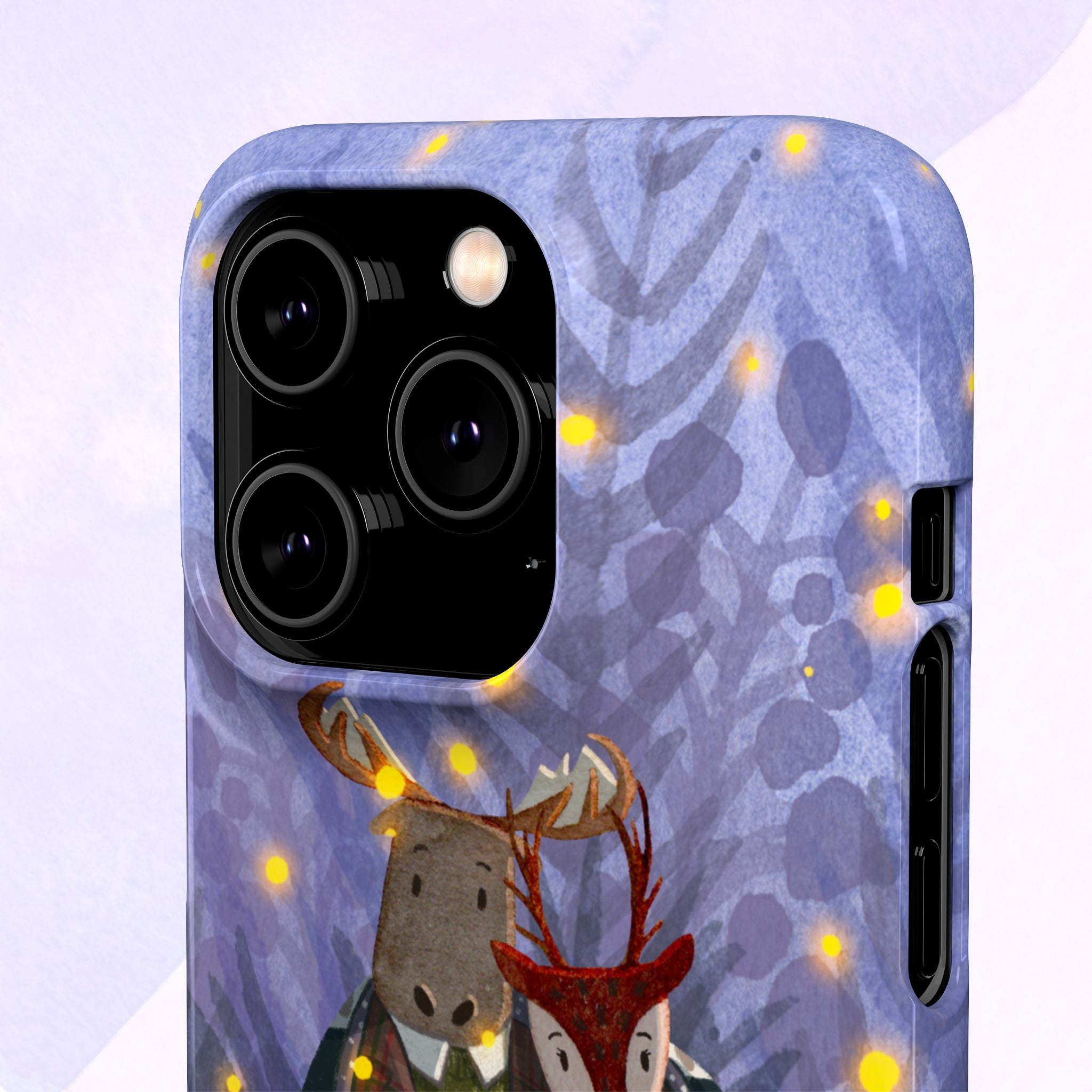 Whimsical Animal Lovers Snap Cases - Cozy Phone Protection, Gift for Nature Lovers, Holiday Decor, Cute Character Design, Animal Couple