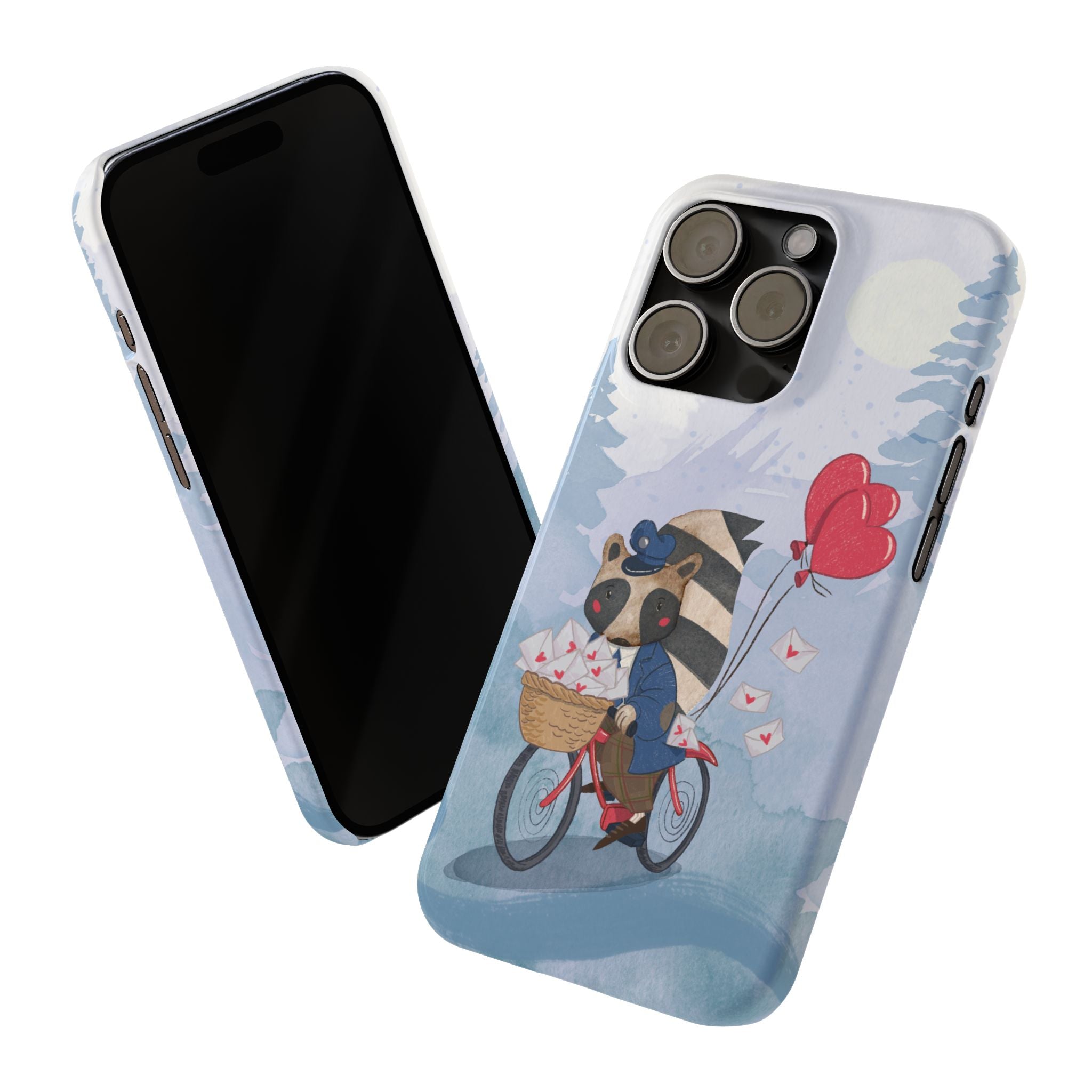 Whimsical Raccoon Slim Phone Case | Cute Animal Design | Perfect for Nature Lovers, Gifts, Birthdays, Valentines Day, Everyday Use