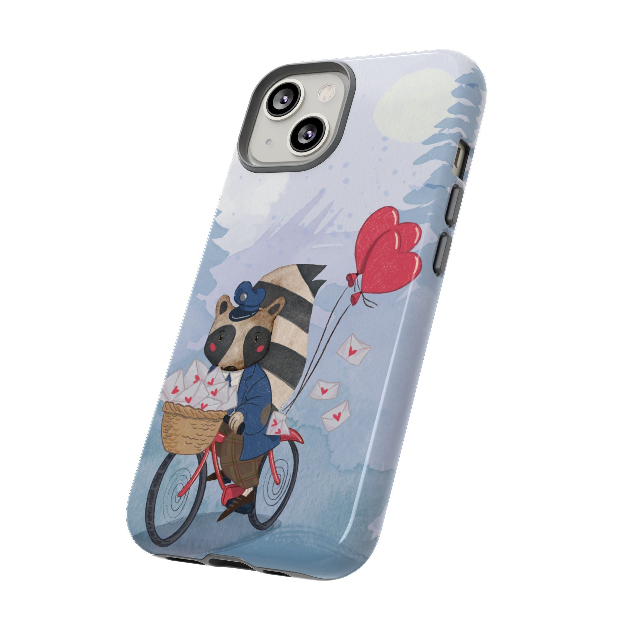 Cute Raccoon Phone Case, Tough Case for Animal Lovers, Valentine's Day Gift, Whimsical Phone Accessory, Gifts for Kids