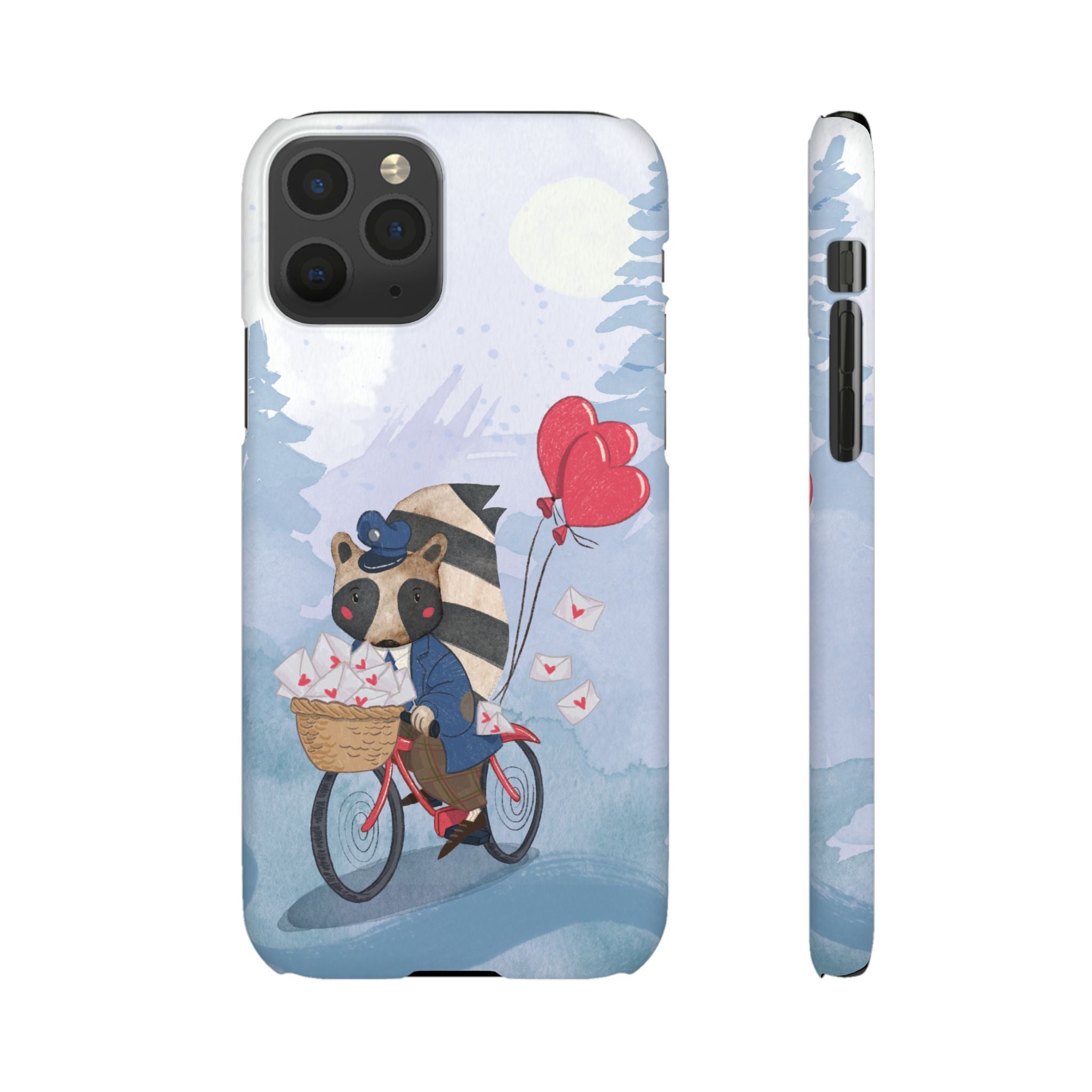 Whimsical Animal Snap Case with Love Balloons, Cute Phone Case, Valentine's Day Gift, Animal Lover Accessory, Creative Phone Cover