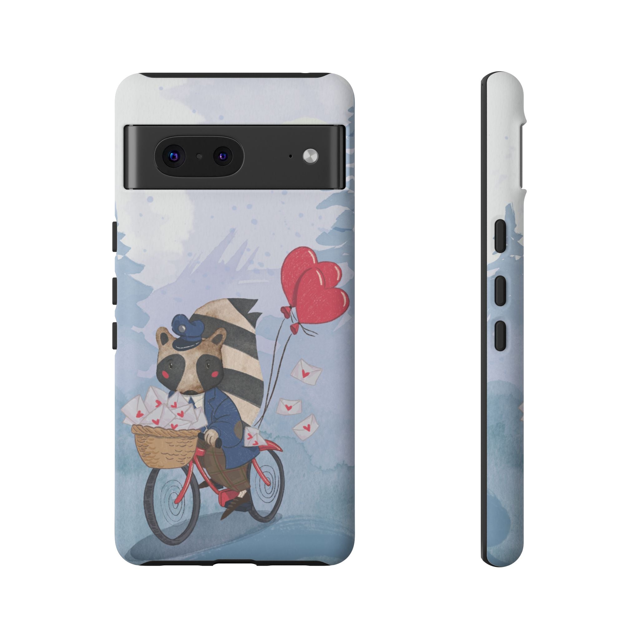 Cute Raccoon Phone Case, Tough Case for Animal Lovers, Valentine's Day Gift, Whimsical Phone Accessory, Gifts for Kids