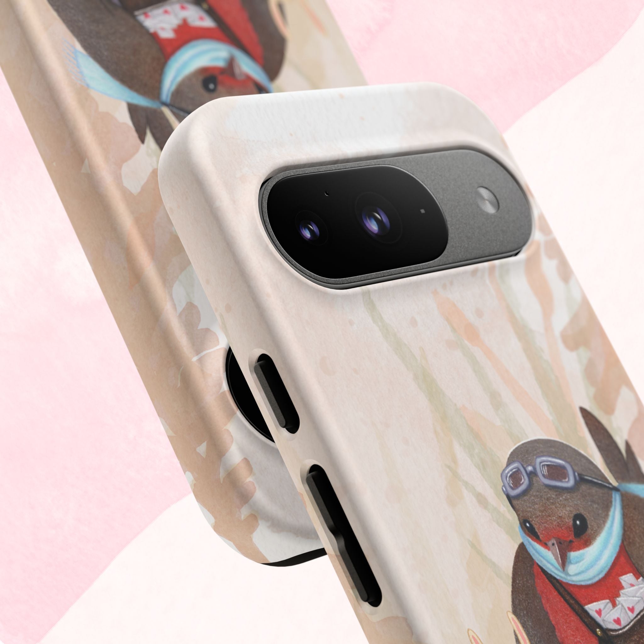 Whimsical Animal Phone Case, Cute Bird and Rabbit Design, Animal Lovers Gift, Nature-Themed Accessory, Eco-Friendly Tech Cover