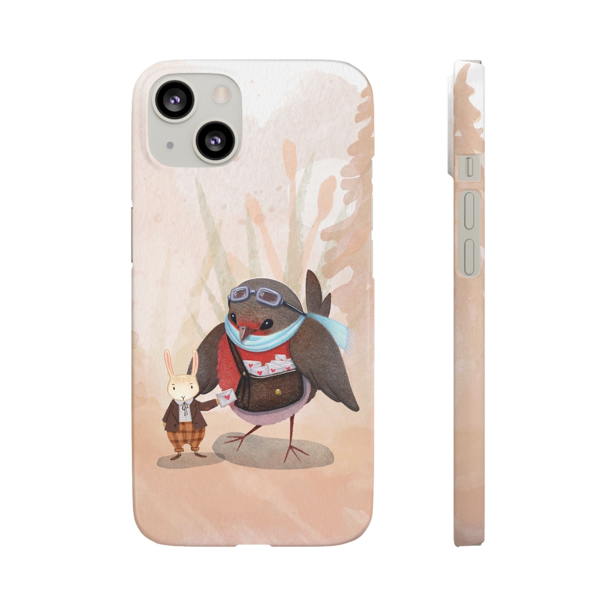 Whimsical Animal Snap Cases, Cute Phone Case, Handmade Bird and Bunny Design, Gift for Animal Lovers, Unique Smartphone Cover