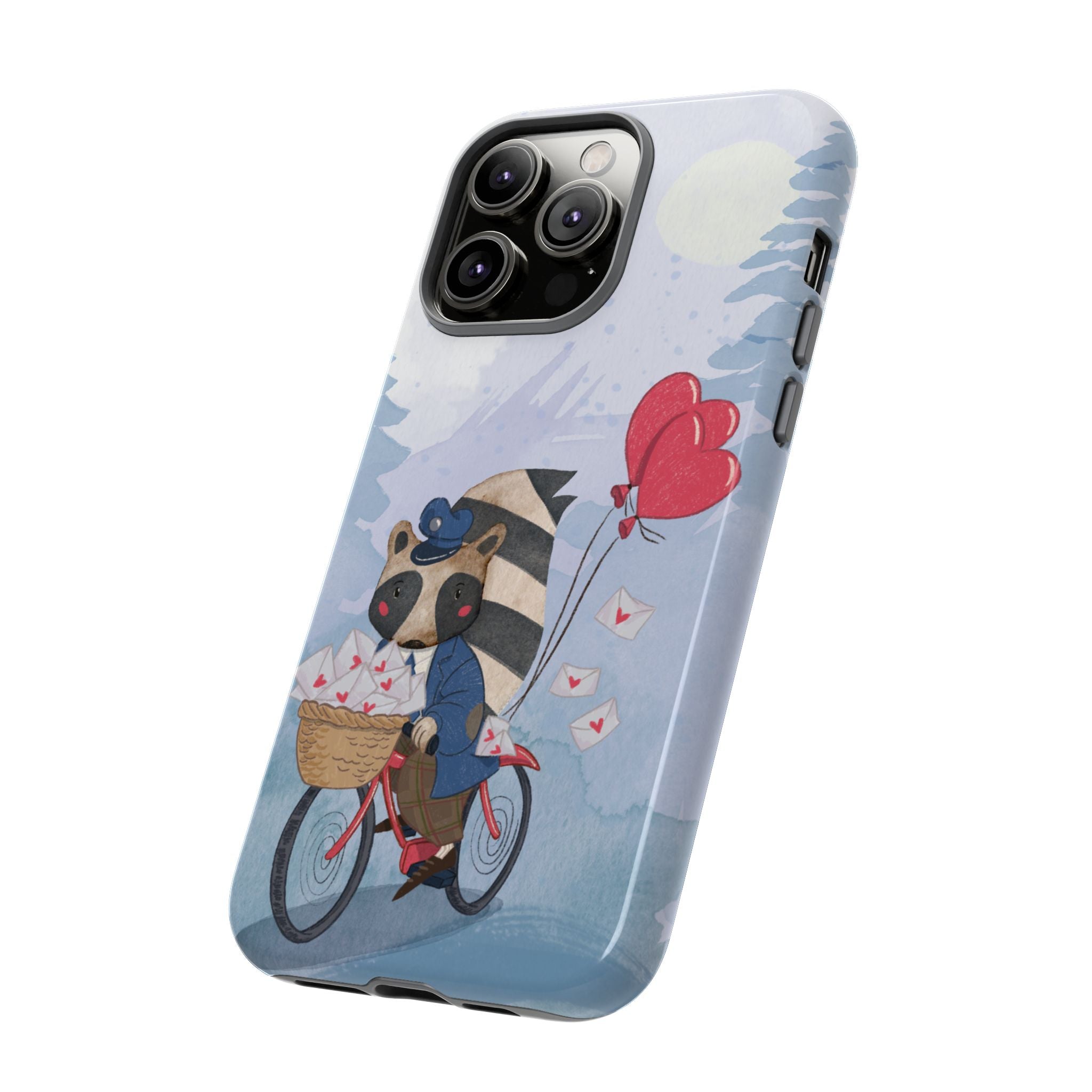 Cute Raccoon Phone Case, Tough Case for Animal Lovers, Valentine's Day Gift, Whimsical Phone Accessory, Gifts for Kids