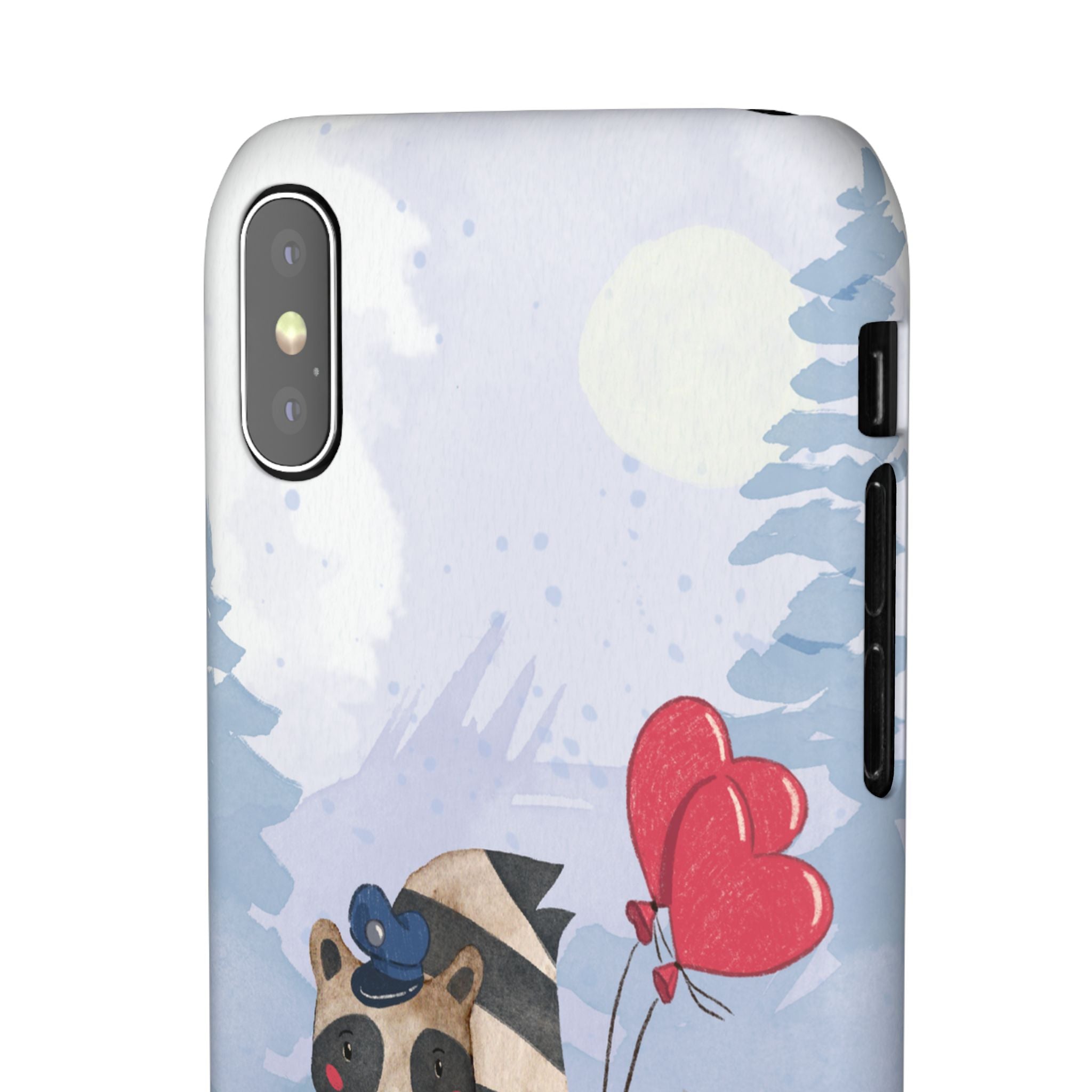 Whimsical Animal Snap Case with Love Balloons, Cute Phone Case, Valentine's Day Gift, Animal Lover Accessory, Creative Phone Cover