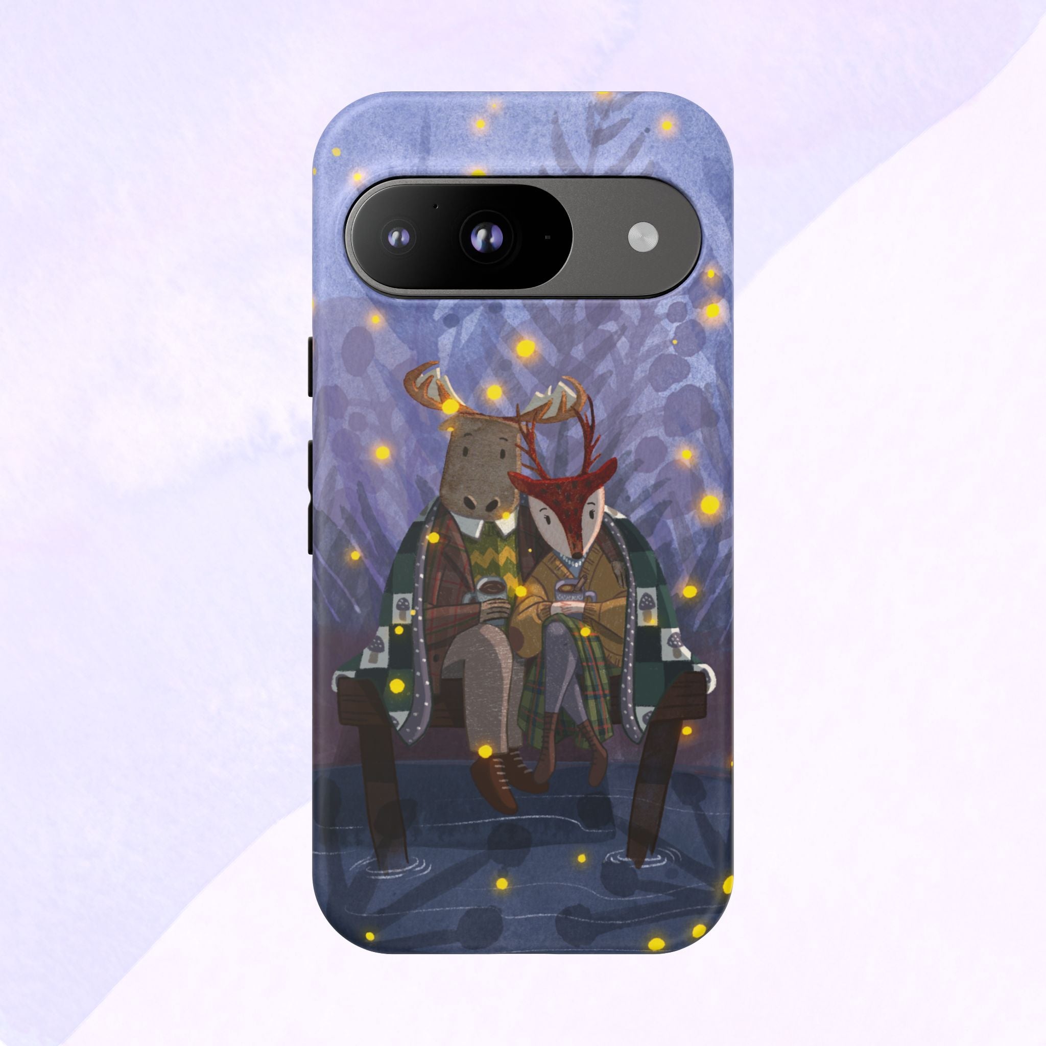 Cozy Couple Phone Case, Cute Animal Lovers Gift, Nature Aesthetic, Perfect for Holidays, Personalized Phone Accessories, Gift for Her