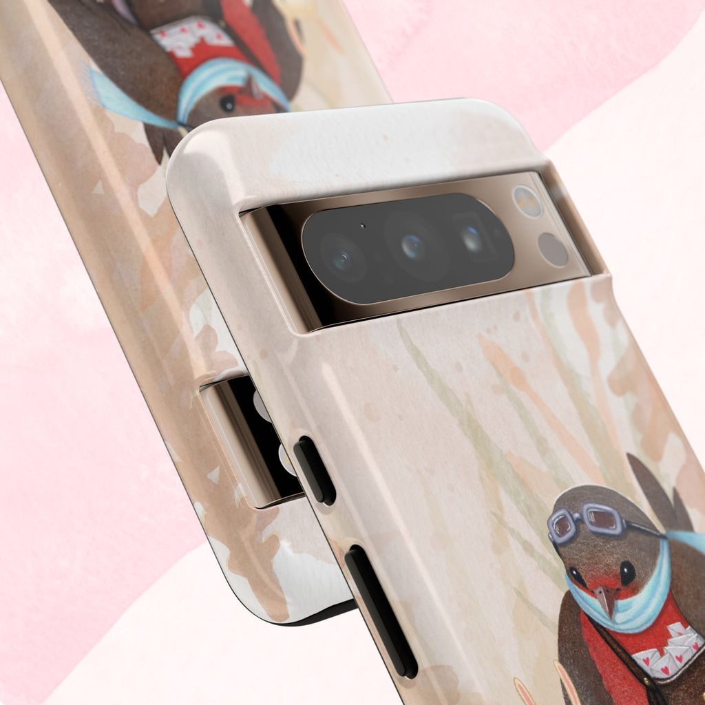 Whimsical Animal Phone Case, Cute Bird and Rabbit Design, Animal Lovers Gift, Nature-Themed Accessory, Eco-Friendly Tech Cover