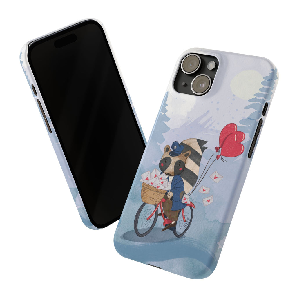 Whimsical Raccoon Slim Phone Case | Cute Animal Design | Perfect for Nature Lovers, Gifts, Birthdays, Valentines Day, Everyday Use
