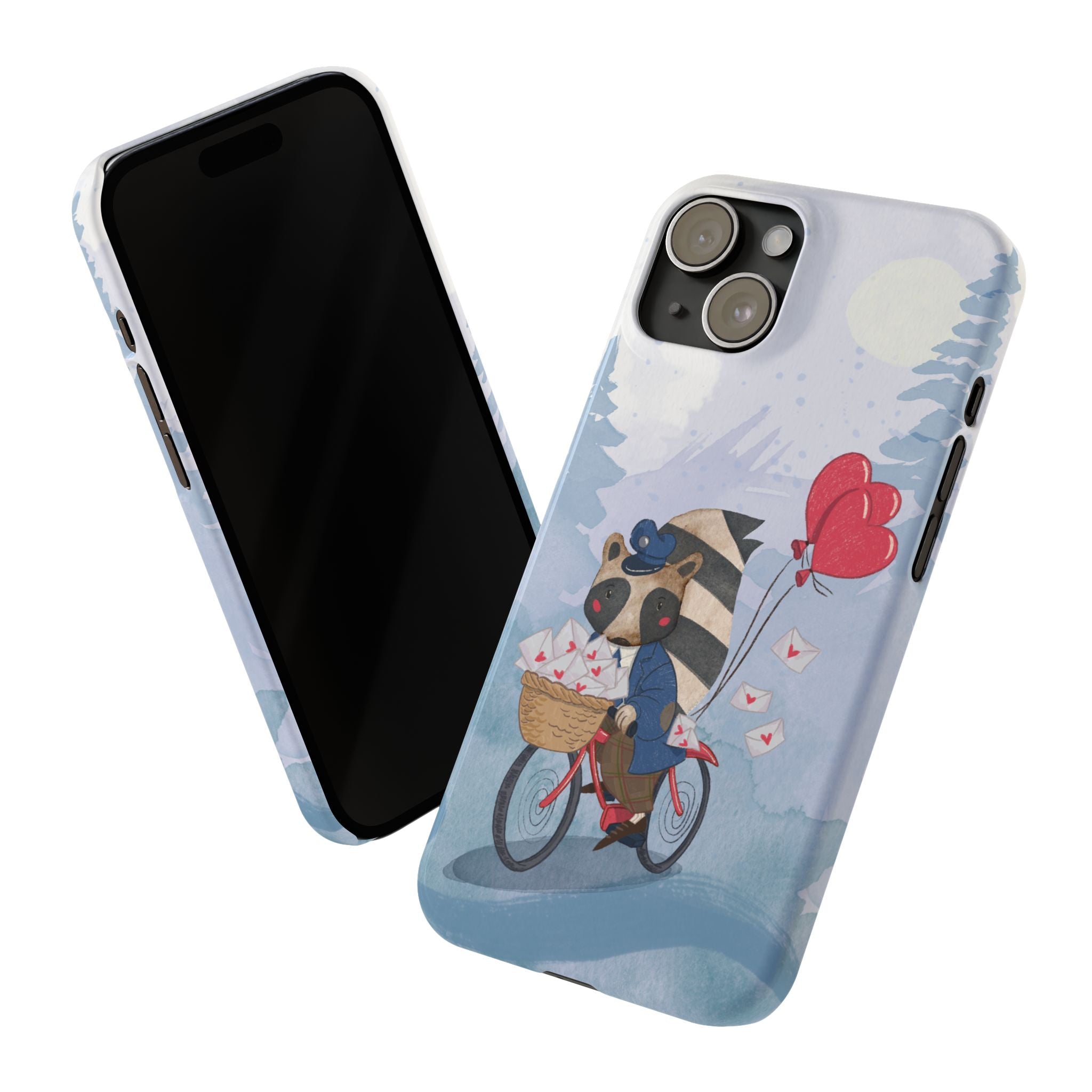 Whimsical Raccoon Slim Phone Case | Cute Animal Design | Perfect for Nature Lovers, Gifts, Birthdays, Valentines Day, Everyday Use