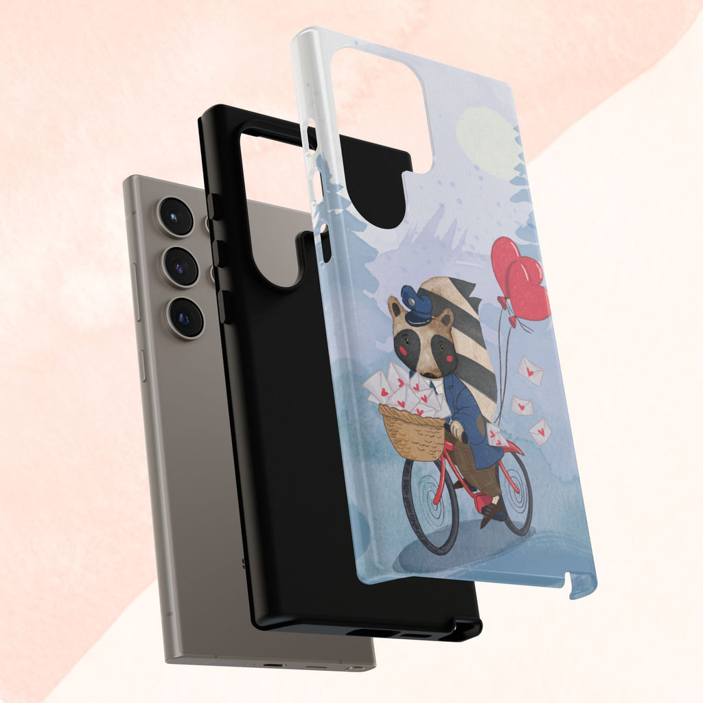 Cute Raccoon Phone Case, Tough Case for Animal Lovers, Valentine's Day Gift, Whimsical Phone Accessory, Gifts for Kids