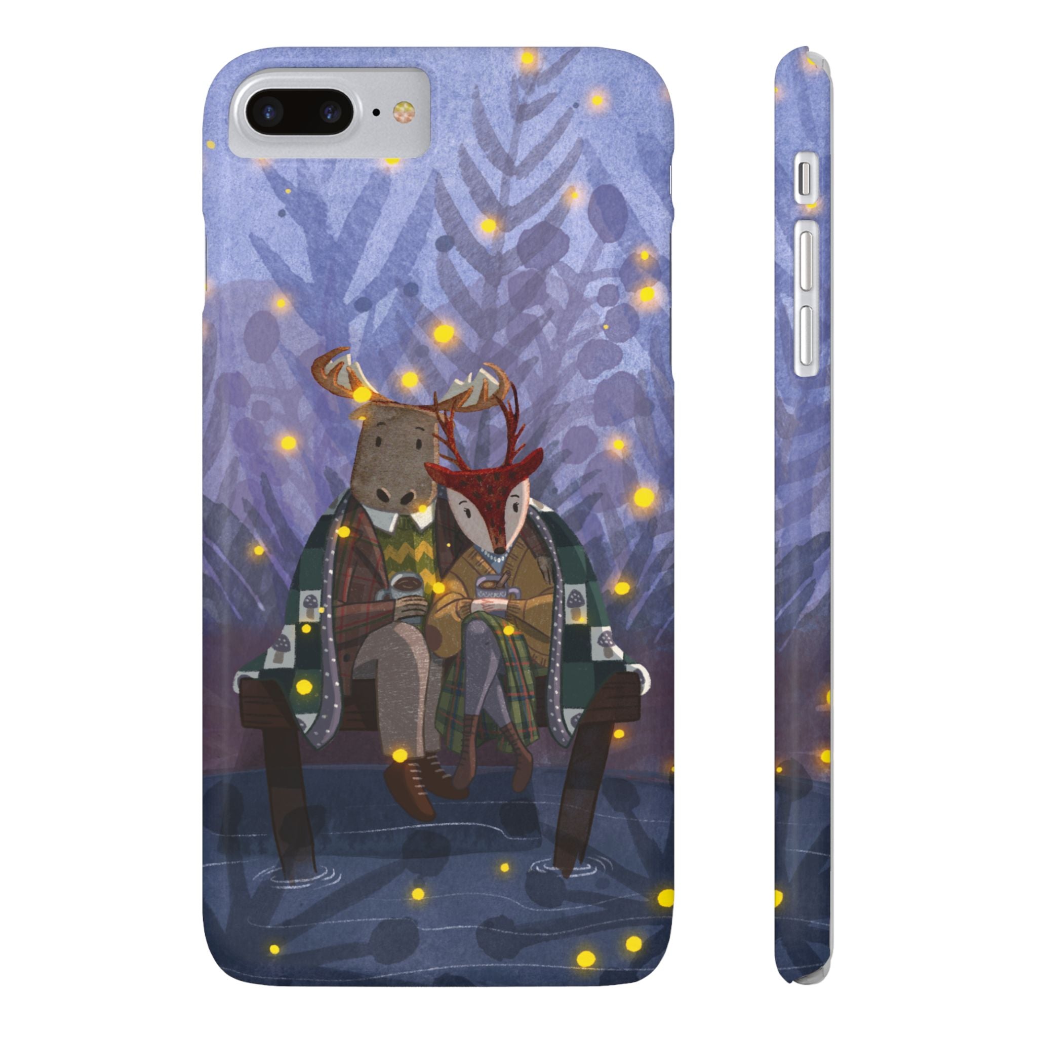 Whimsical Animal Love Slim Phone Cases, Cute Holiday Gifts, Cozy Home Decor, Nature Lover Accessories, Couples Gifts
