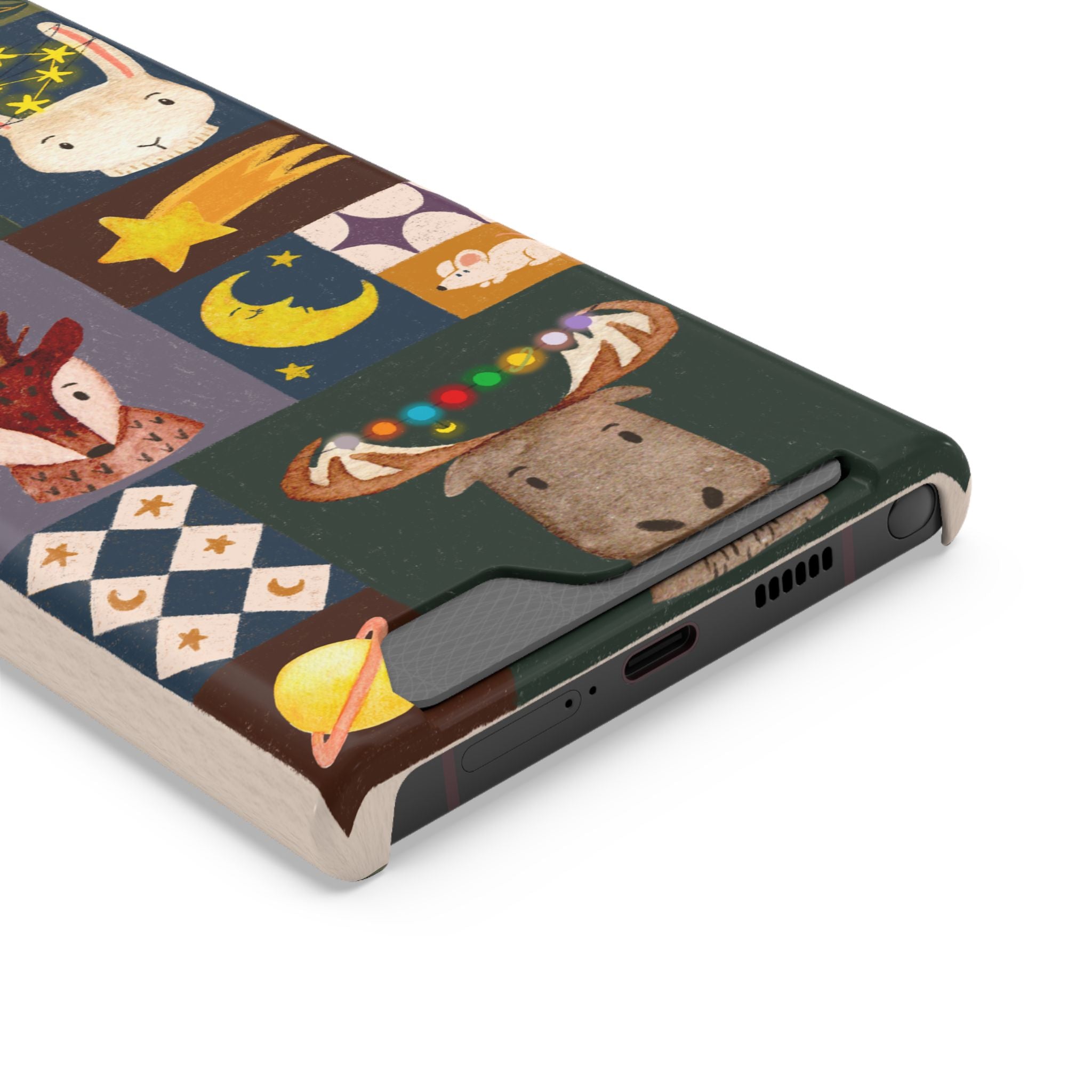 Magical Animal Phone Case with Card Holder - Cute Gift for Animal Lovers, Interesting Phone Accessory, Unique Holiday Gift, Nature-Inspired
