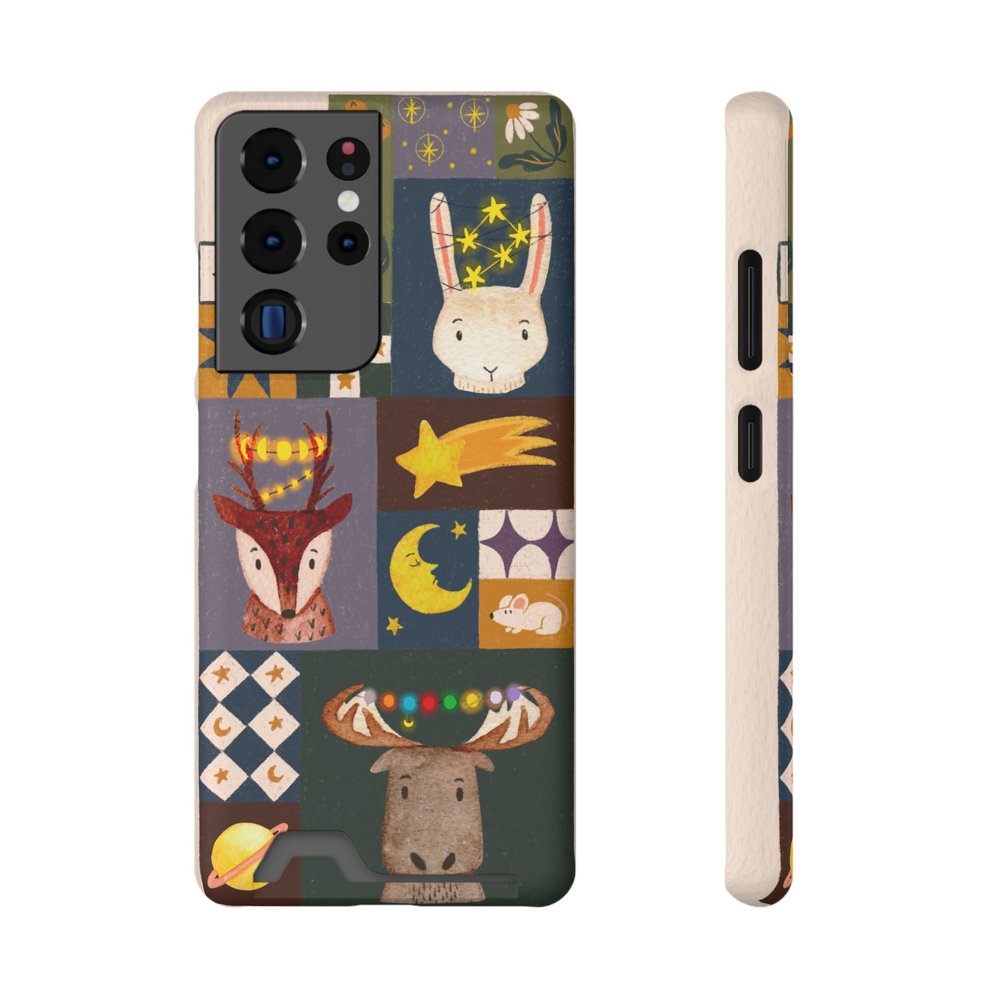 Magical Animal Phone Case with Card Holder - Cute Gift for Animal Lovers, Interesting Phone Accessory, Unique Holiday Gift, Nature-Inspired
