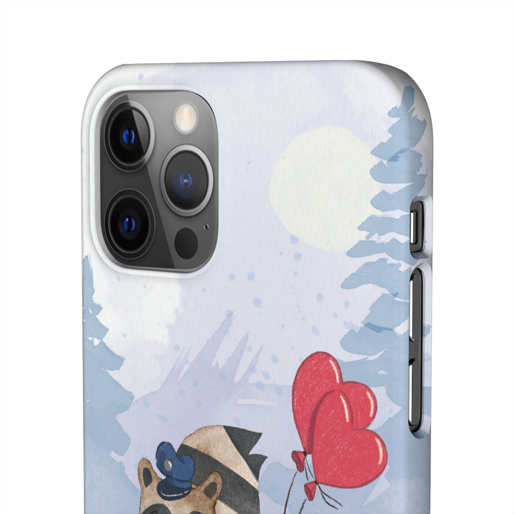 Whimsical Animal Snap Case with Love Balloons, Cute Phone Case, Valentine's Day Gift, Animal Lover Accessory, Creative Phone Cover