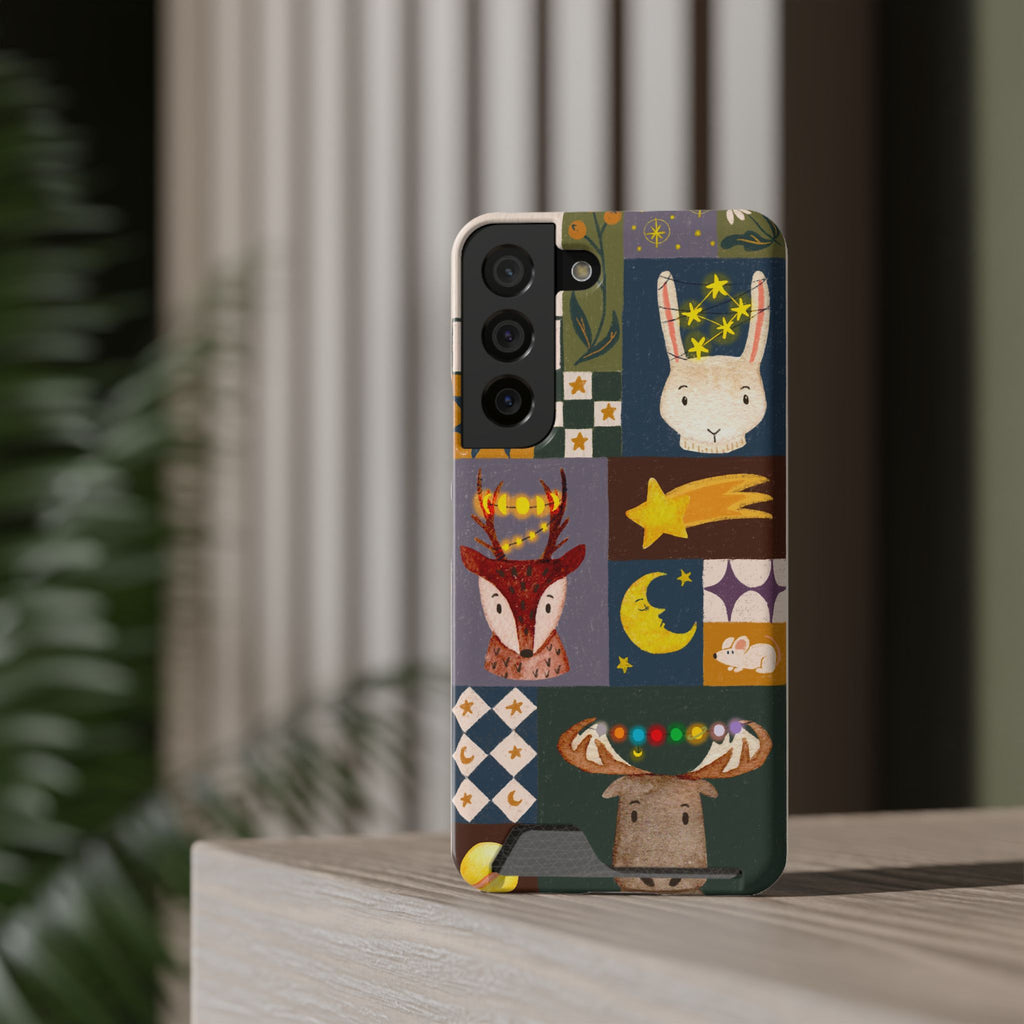 Magical Animal Phone Case with Card Holder - Cute Gift for Animal Lovers, Interesting Phone Accessory, Unique Holiday Gift, Nature-Inspired
