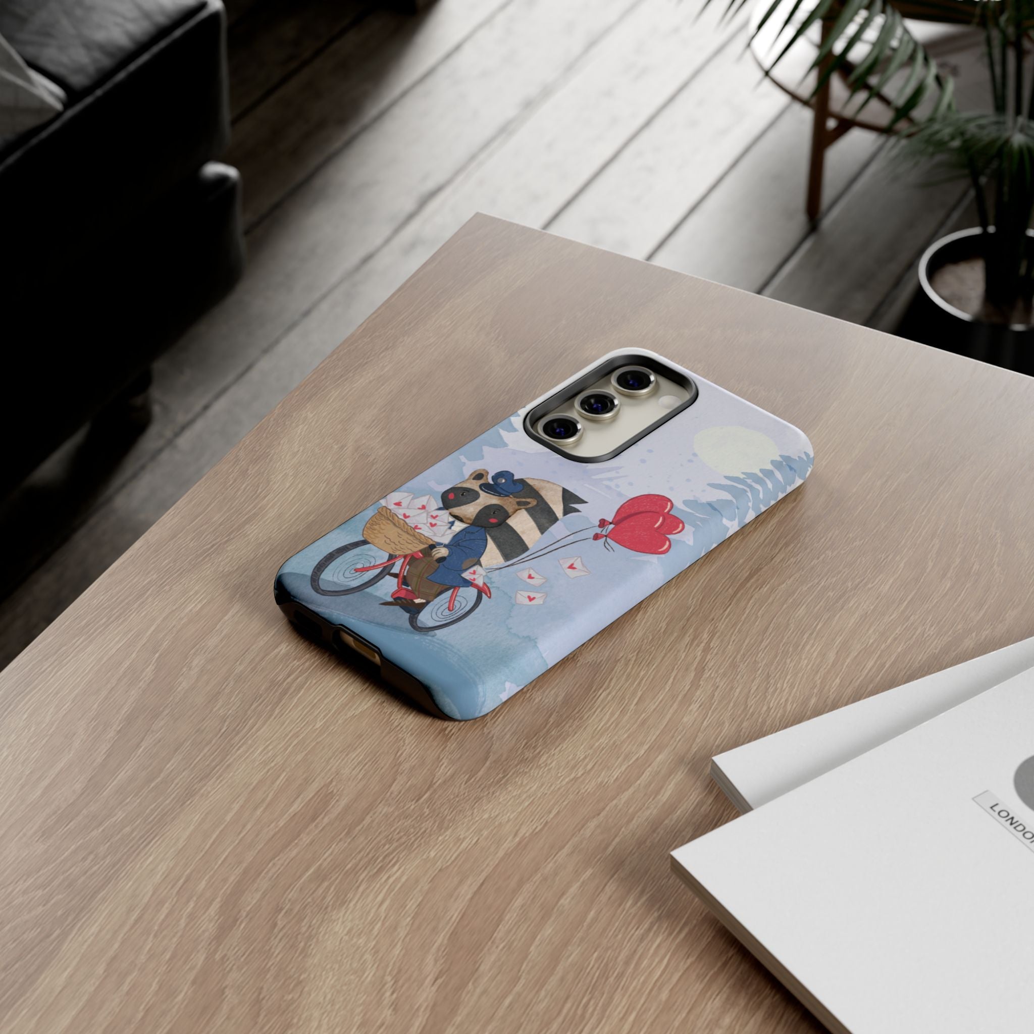 Cute Raccoon Phone Case, Tough Case for Animal Lovers, Valentine's Day Gift, Whimsical Phone Accessory, Gifts for Kids