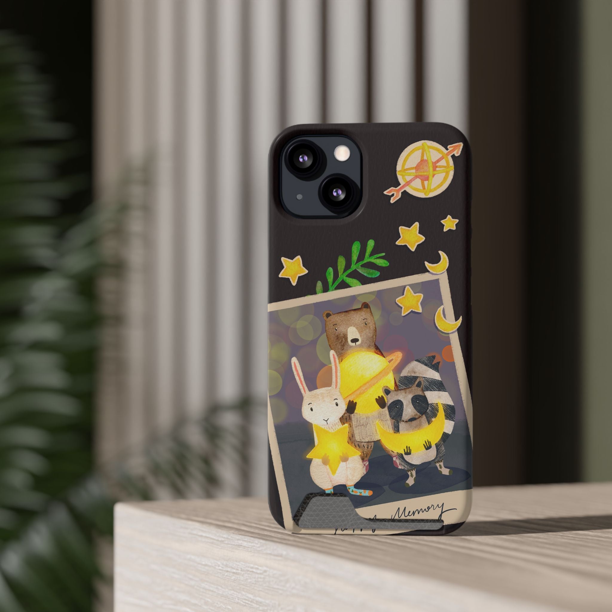 Whimsical Phone Case with Card Holder - Cute Animal Friends Design, Perfect Gift for Animal Lovers, Birthday, Everyday Use, Cute Accessory