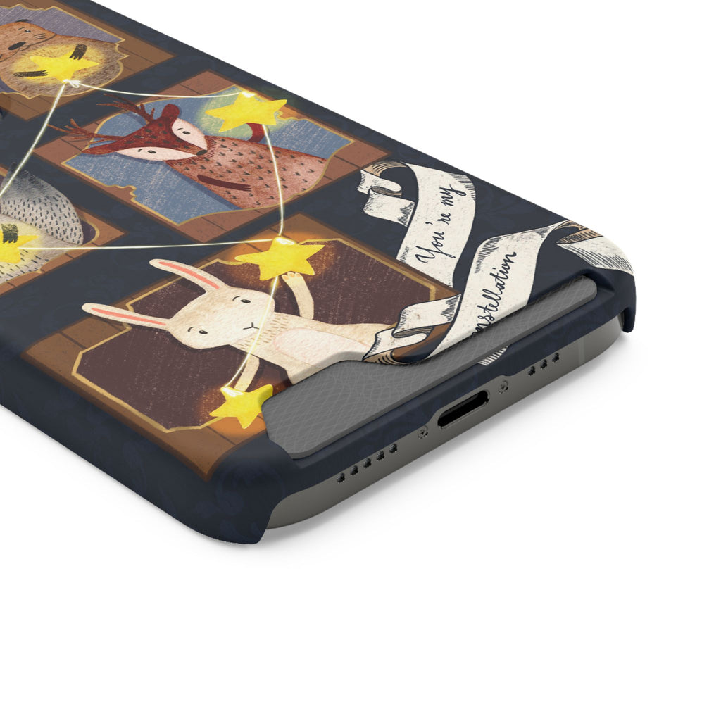 Whimsical Animal Phone Case with Card Holder, Cute Animal Design, Card Storage Case, Ideal for Animal Lovers, Gift for Kids, Birthday