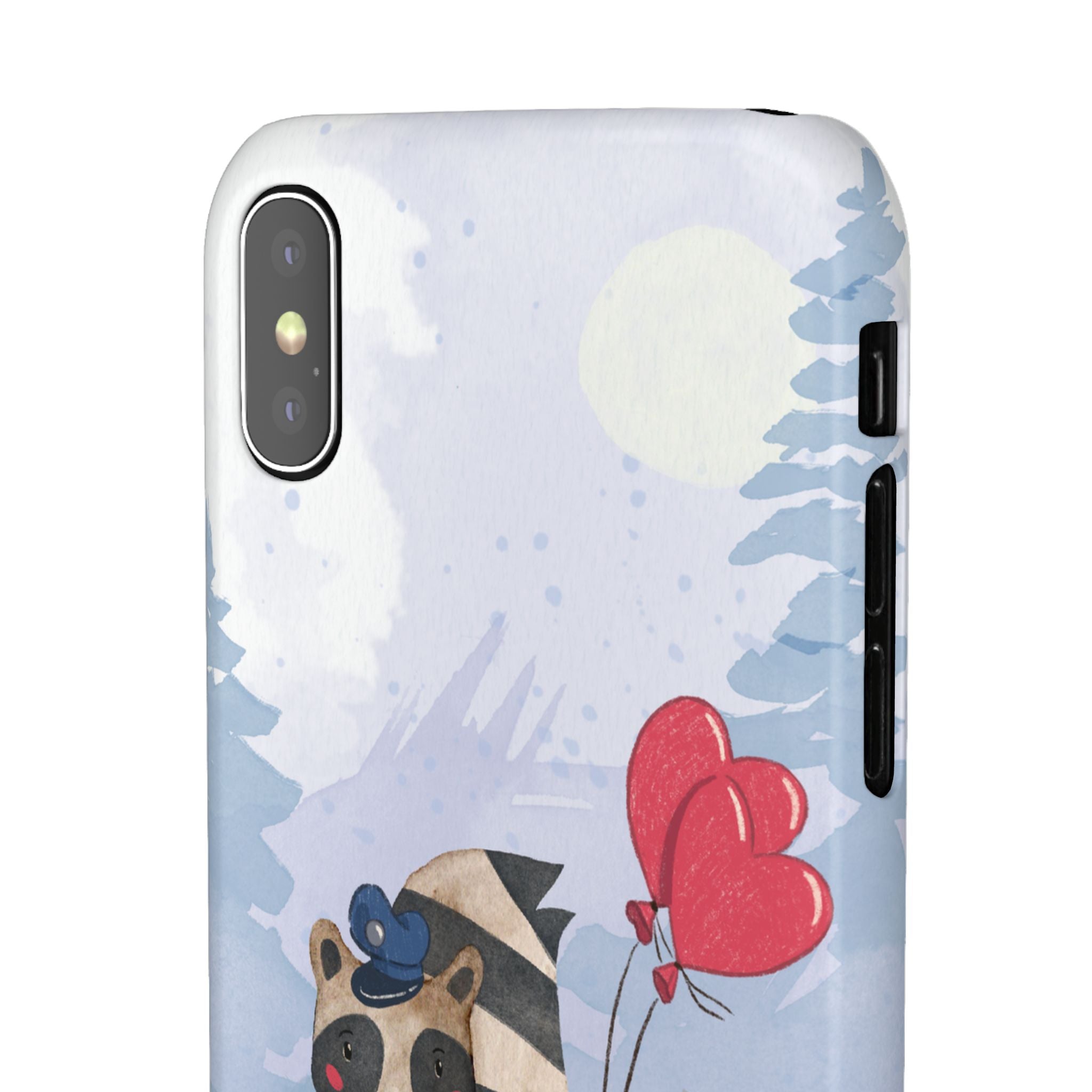 Whimsical Animal Snap Case with Love Balloons, Cute Phone Case, Valentine's Day Gift, Animal Lover Accessory, Creative Phone Cover