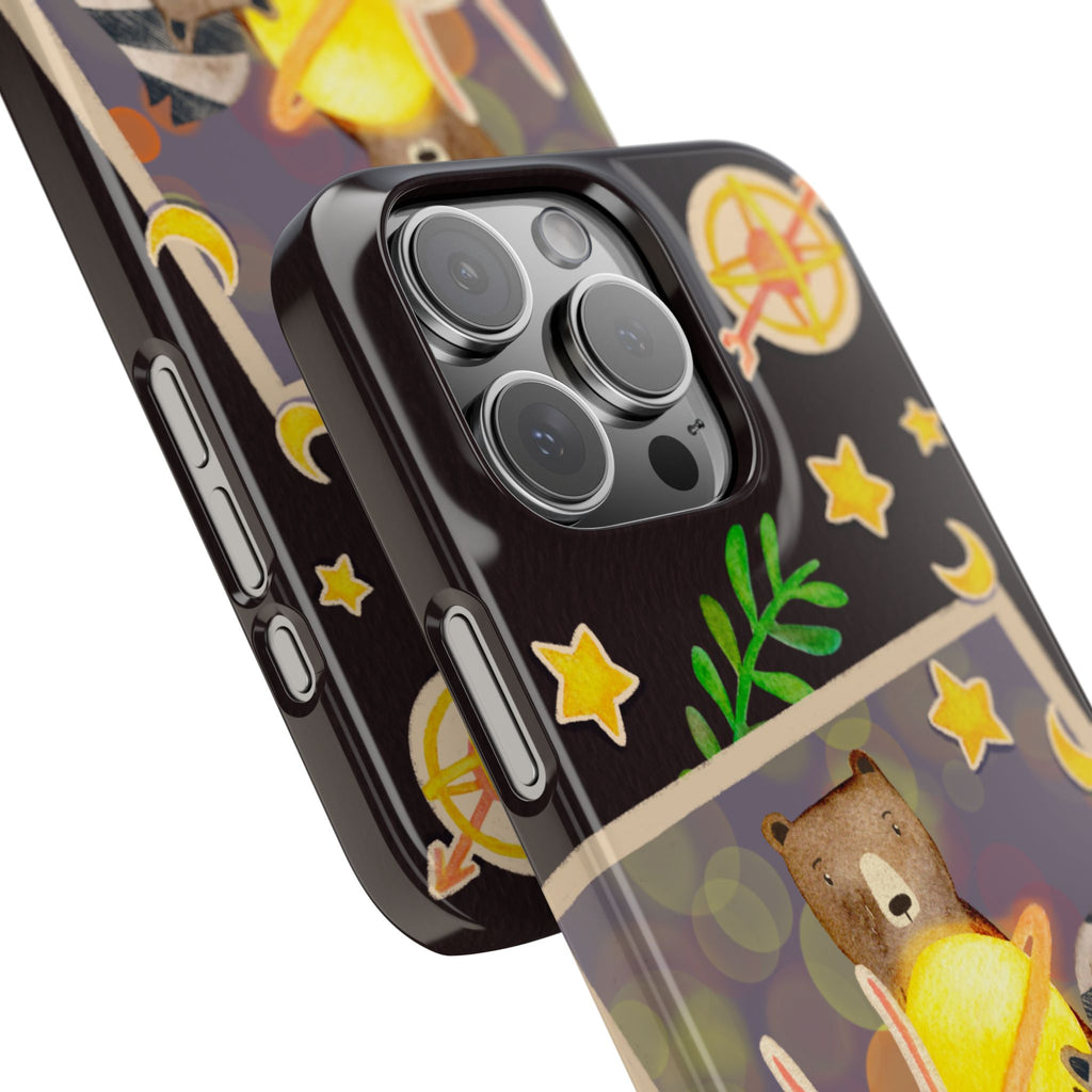 Happy Memory Animal Slim Case, Starry Night Friends iPhone Cover, Kawaii Photo Design, iPhone 8 9 X XR 12 13 14 15 16