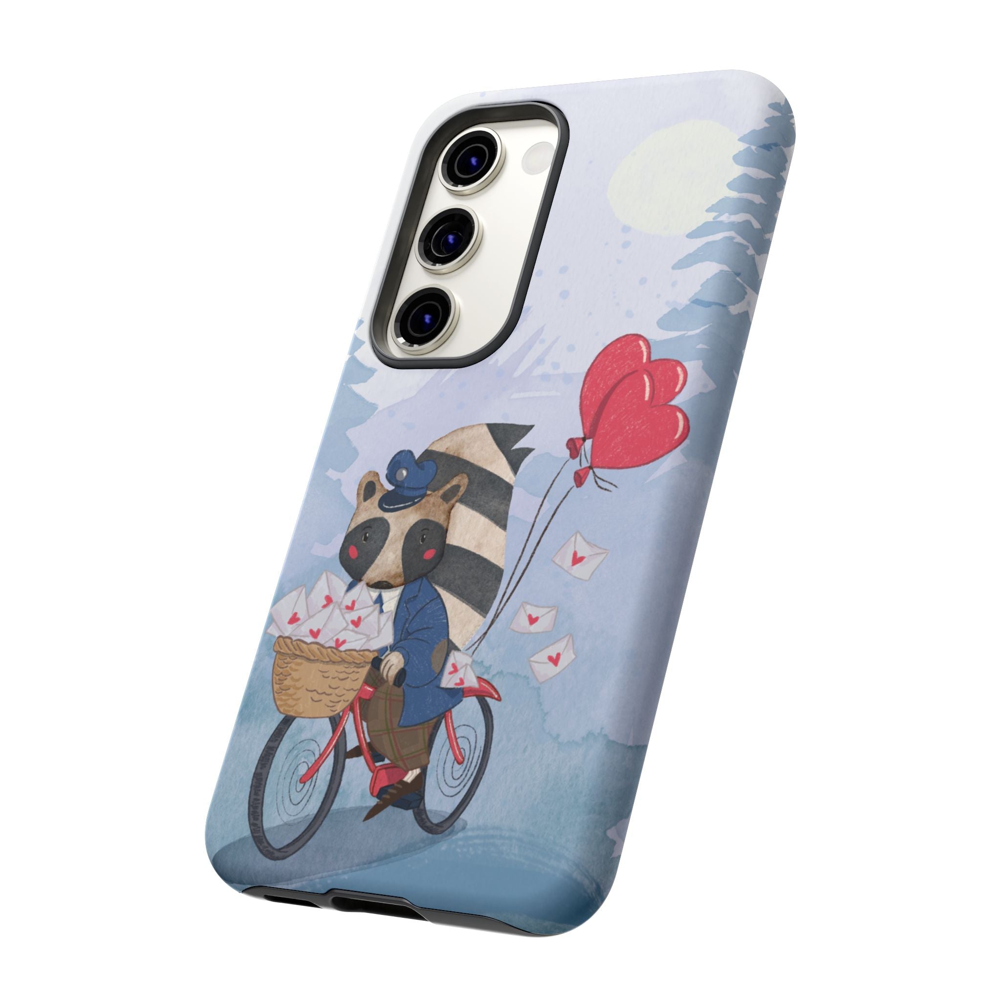 Cute Raccoon Phone Case, Tough Case for Animal Lovers, Valentine's Day Gift, Whimsical Phone Accessory, Gifts for Kids