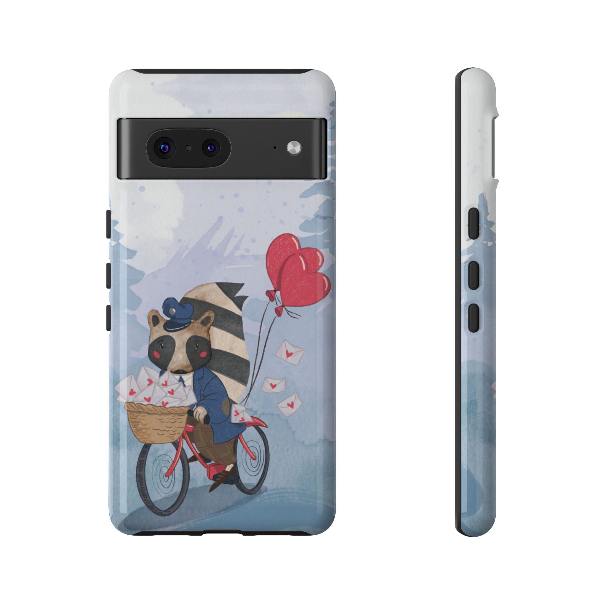 Cute Raccoon Phone Case, Tough Case for Animal Lovers, Valentine's Day Gift, Whimsical Phone Accessory, Gifts for Kids