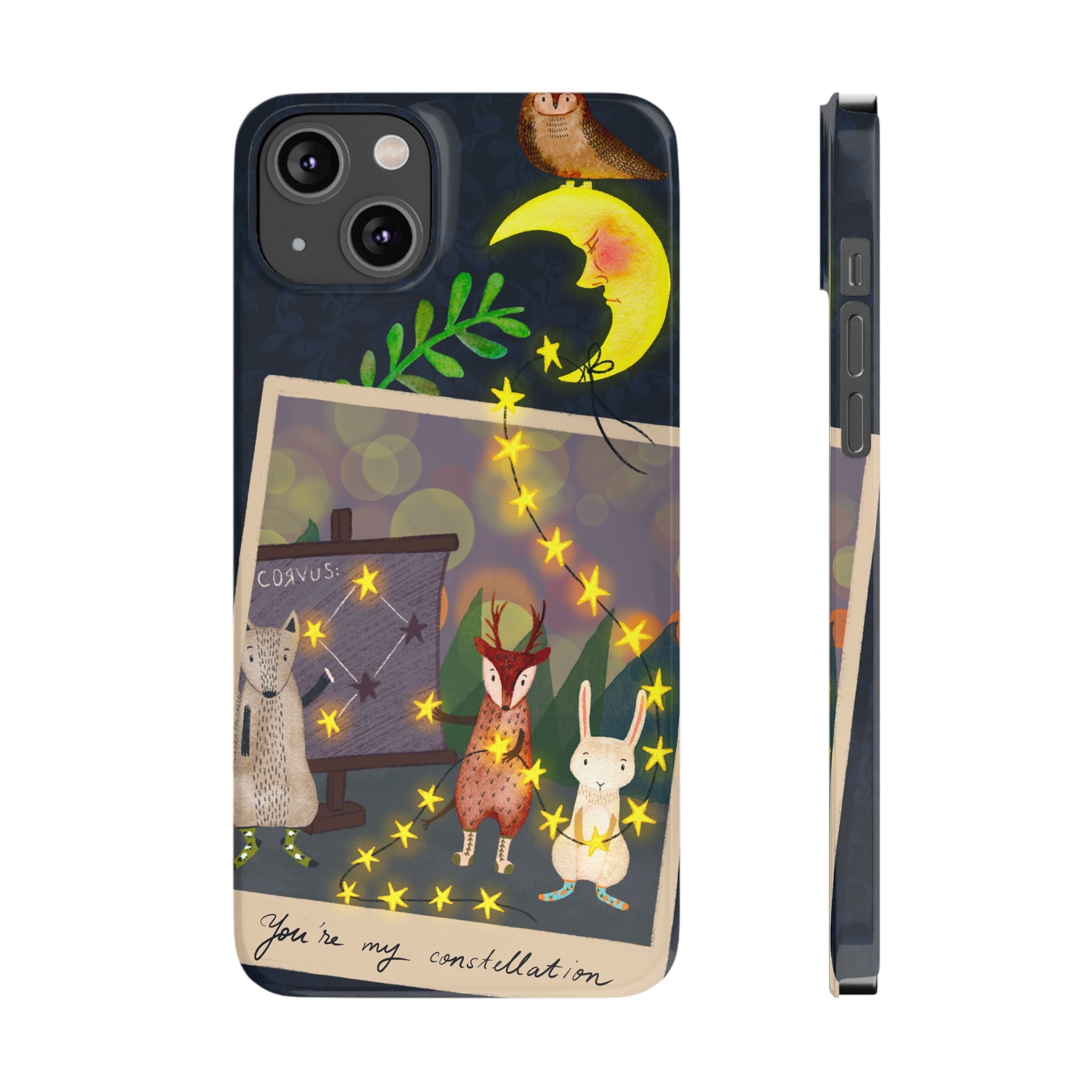Constellation Friends iPhone Case, Starlit Woodland Photo Cover, Cute Gift for Birthday, Kawaii Design, iPhone 7 8 X XR XS 11 12 13 14 15 16