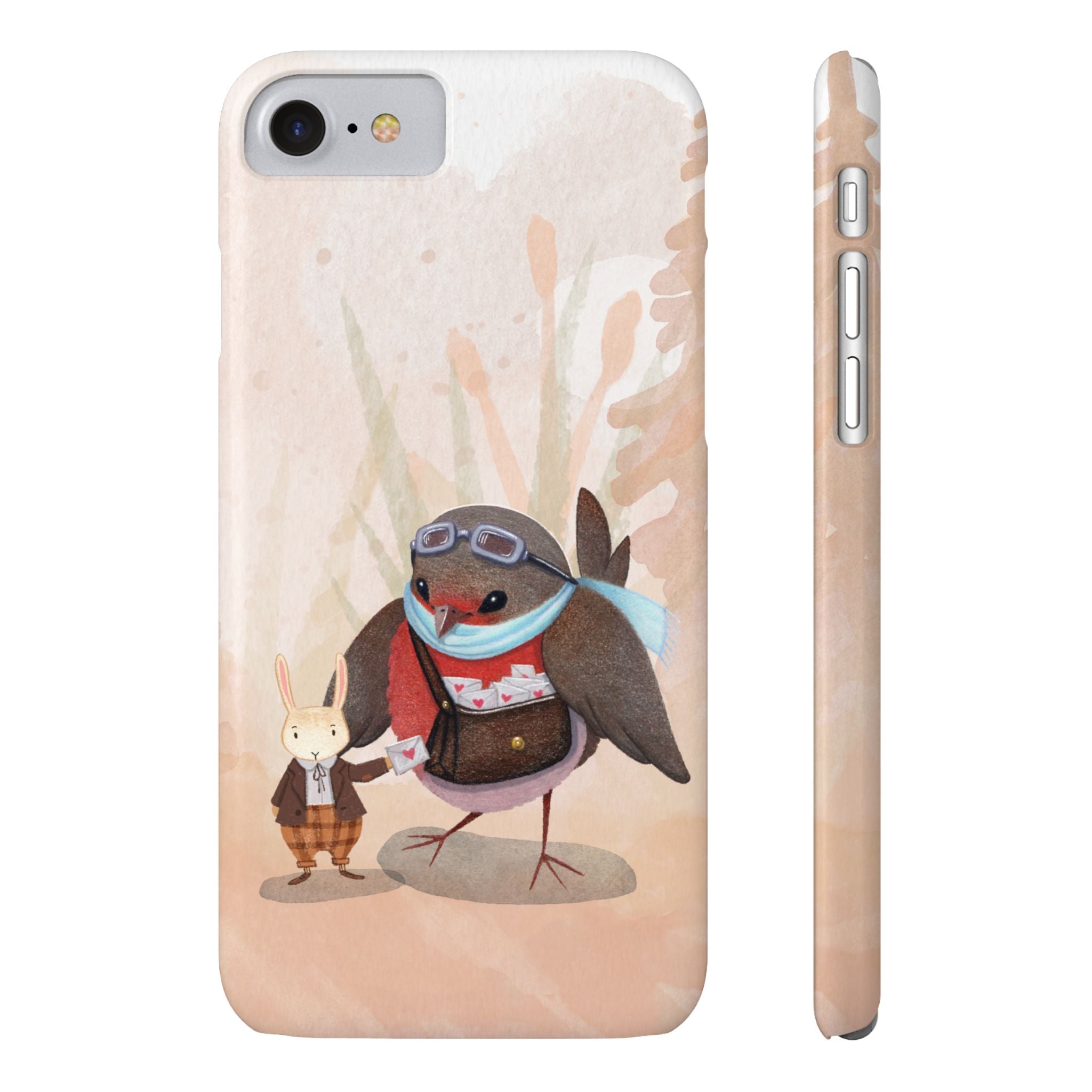 Whimsical Animal Slim Phone Cases - Cute Bird and Rabbit Design, Perfect for Animal Lovers, Gifts for Kids and Teens, Ideal for Birthdays,