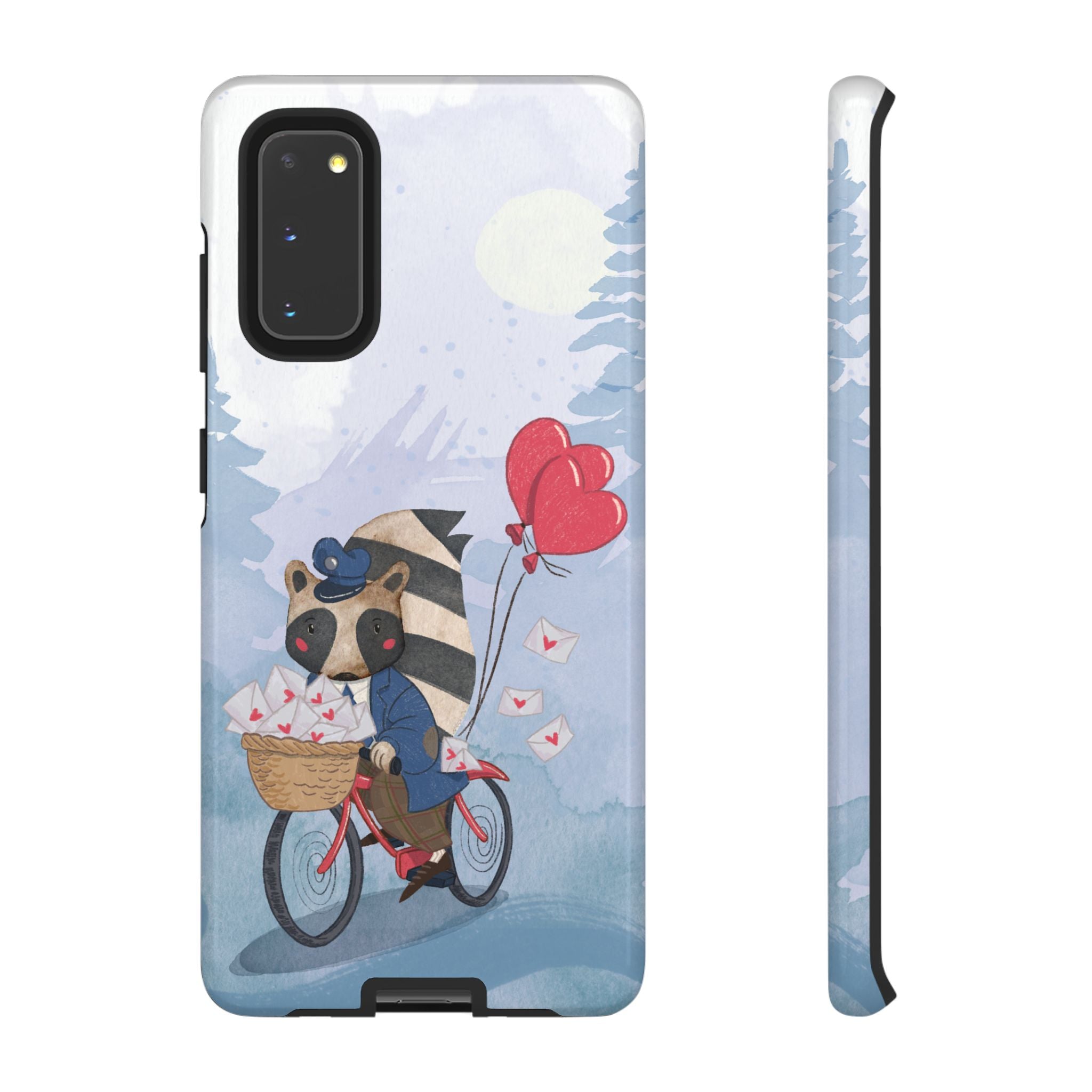 Cute Raccoon Phone Case, Tough Case for Animal Lovers, Valentine's Day Gift, Whimsical Phone Accessory, Gifts for Kids
