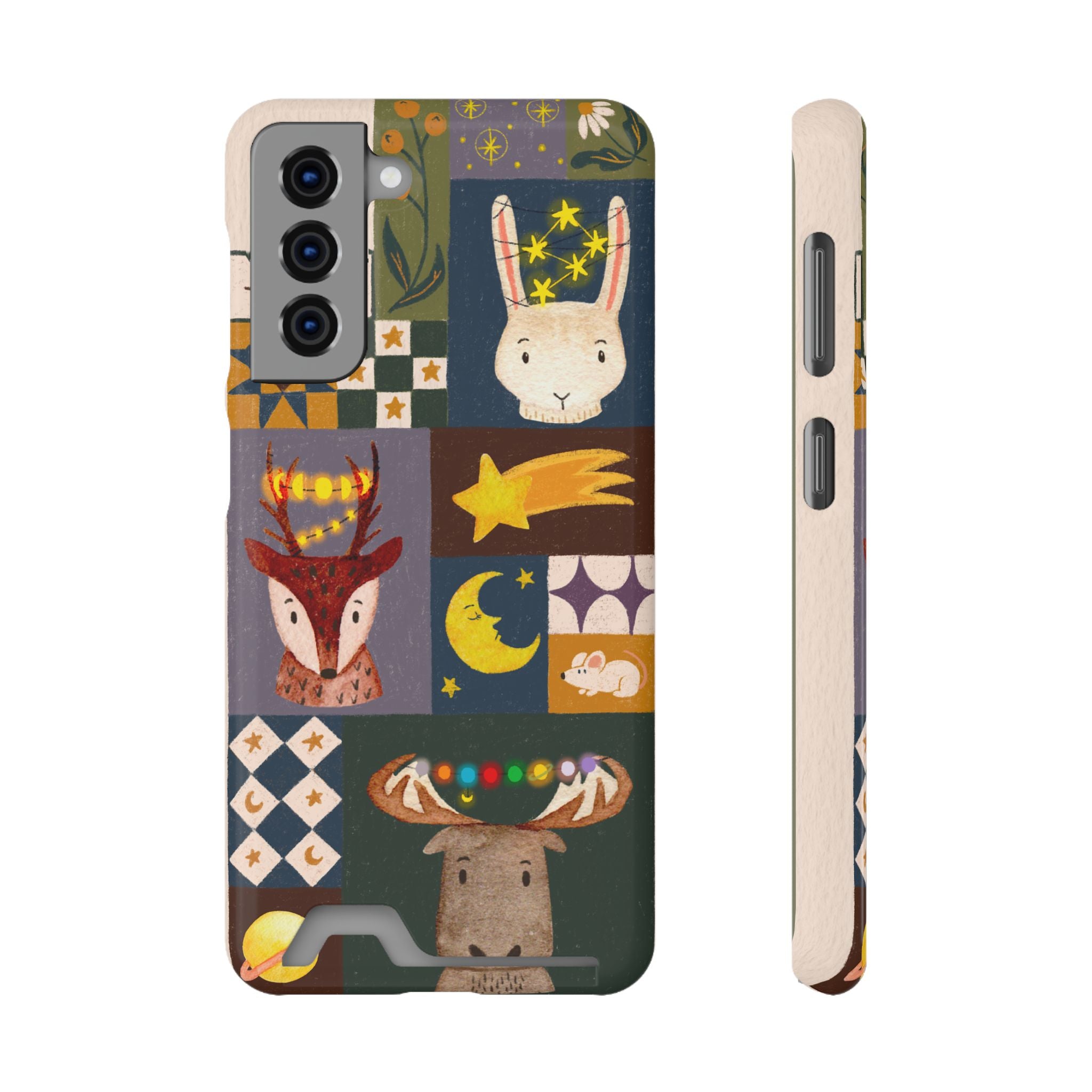 Magical Animal Phone Case with Card Holder - Cute Gift for Animal Lovers, Interesting Phone Accessory, Unique Holiday Gift, Nature-Inspired