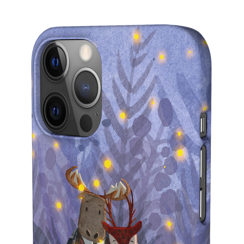 Whimsical Animal Lovers Snap Cases - Cozy Phone Protection, Gift for Nature Lovers, Holiday Decor, Cute Character Design, Animal Couple