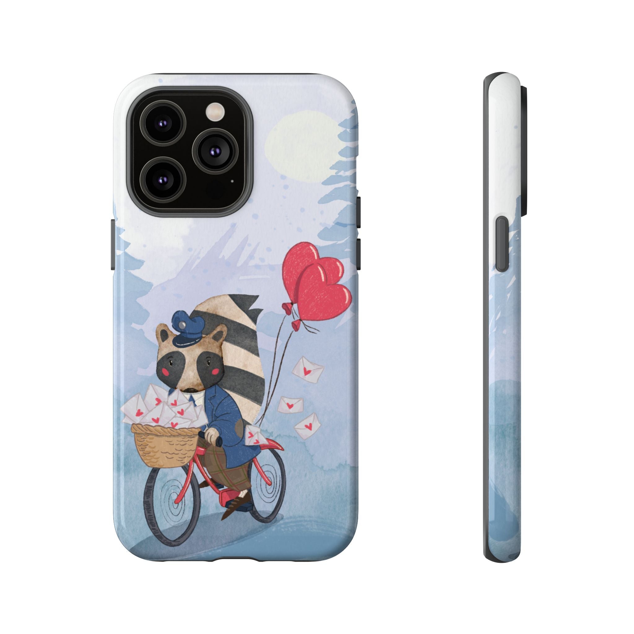 Cute Raccoon Phone Case, Tough Case for Animal Lovers, Valentine's Day Gift, Whimsical Phone Accessory, Gifts for Kids