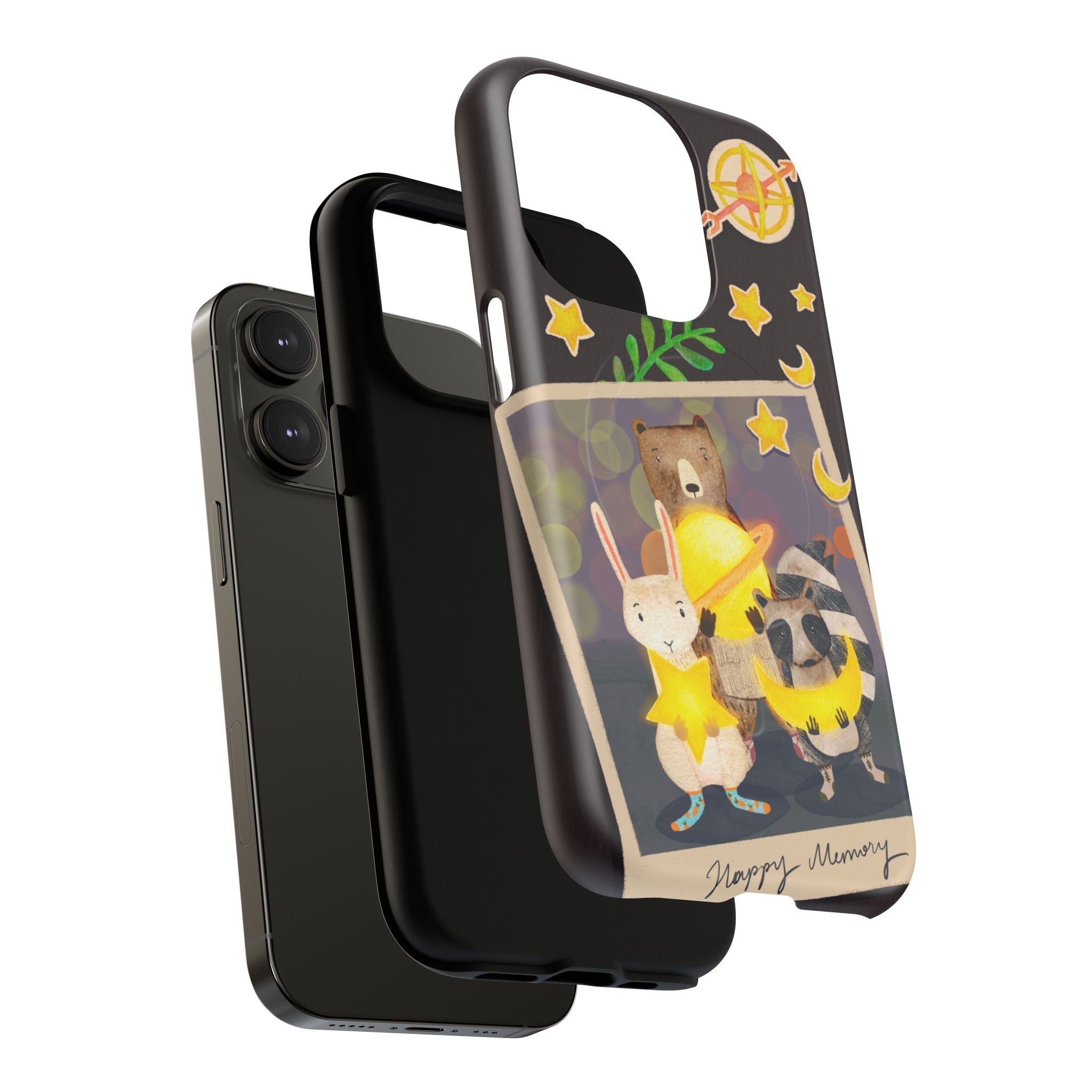 Tough Magnetic Cases, Whimsical Animal Phone Case, Cute Bear Rabbit Raccoon Design, Cute gift for her, Birthdays, iPhone 14 15 16 pro max