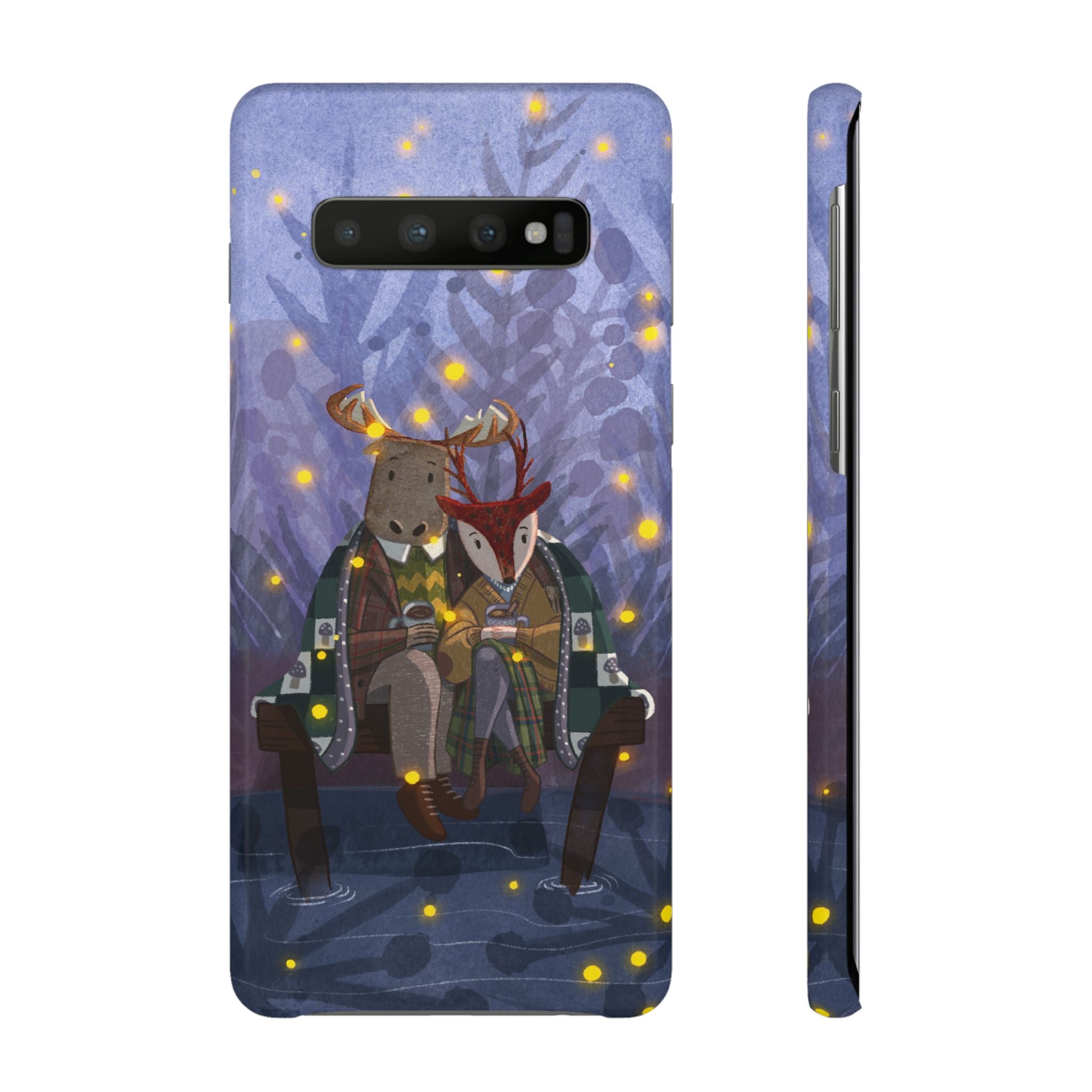 Whimsical Animal Lovers Snap Cases - Cozy Phone Protection, Gift for Nature Lovers, Holiday Decor, Cute Character Design, Animal Couple