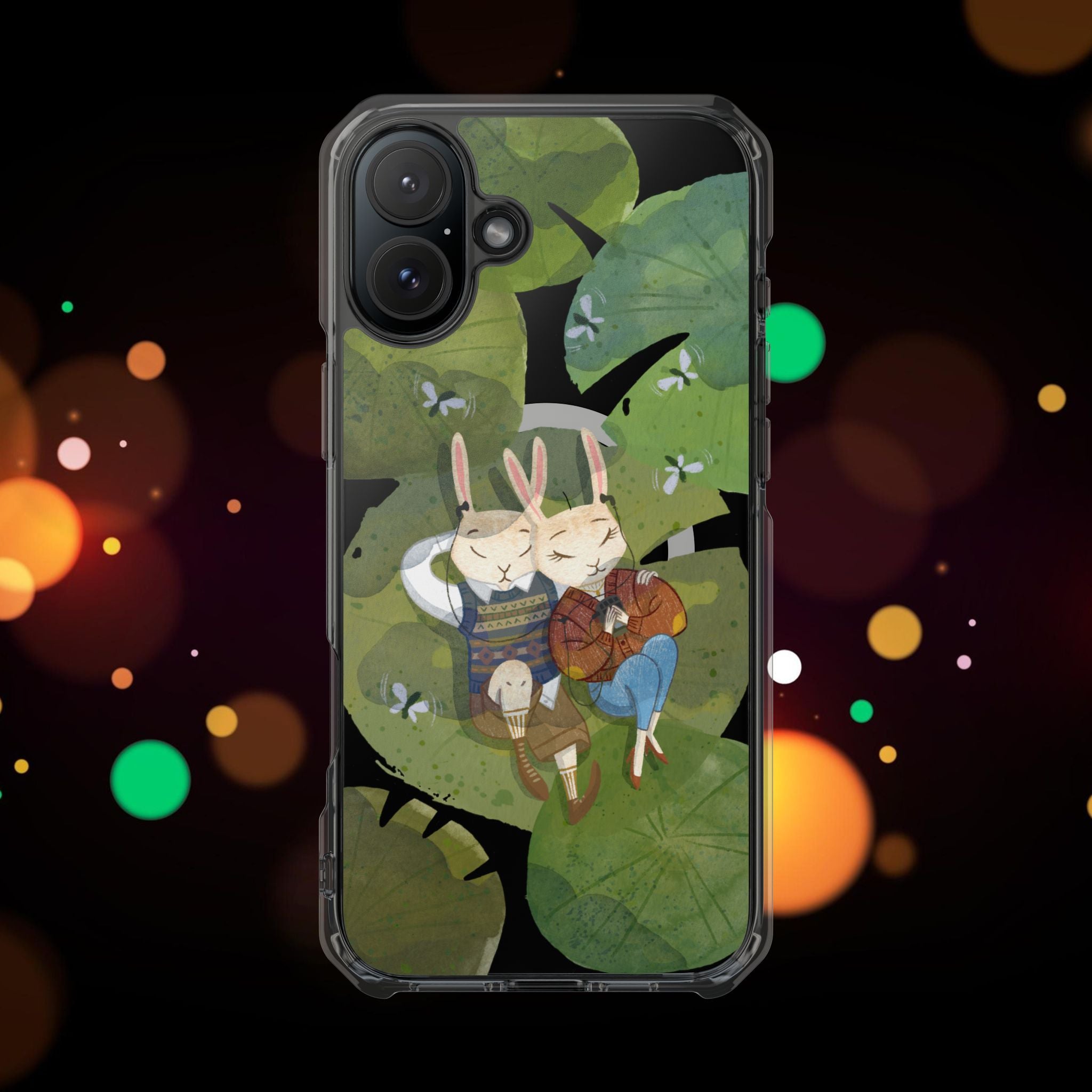 Cute Animal Lovers Phone Case, Magnetic Clear Impact Cases for Nature Enthusiasts, Eco-Friendly Gift, Cute Bunny Design, Unique Phone Cover