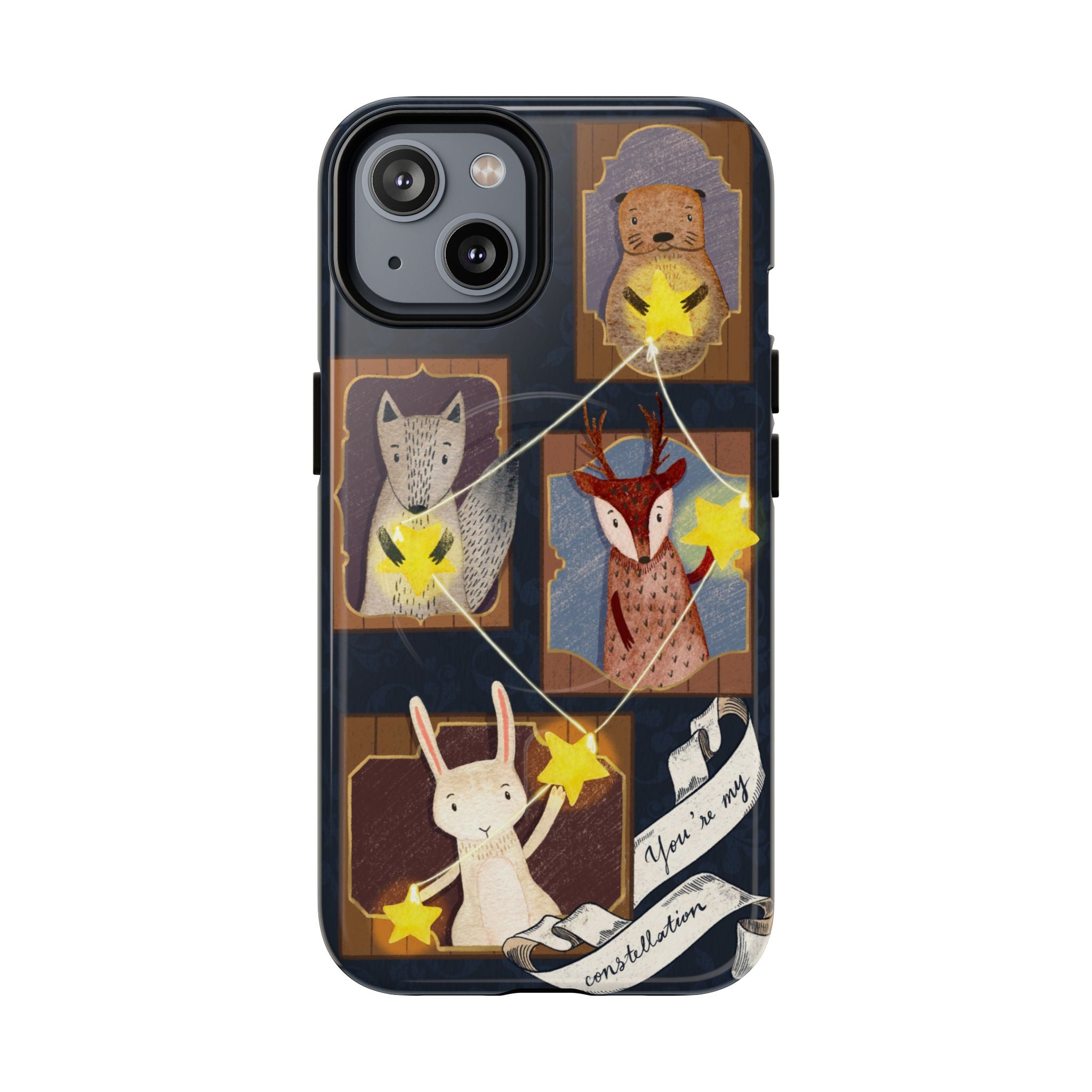Celestial Animal Stars iPhone Case, Tough Magnetic Cover, Nature Theme, Unique Cute Animal Gifts, iPhone 14 15 16 pro max